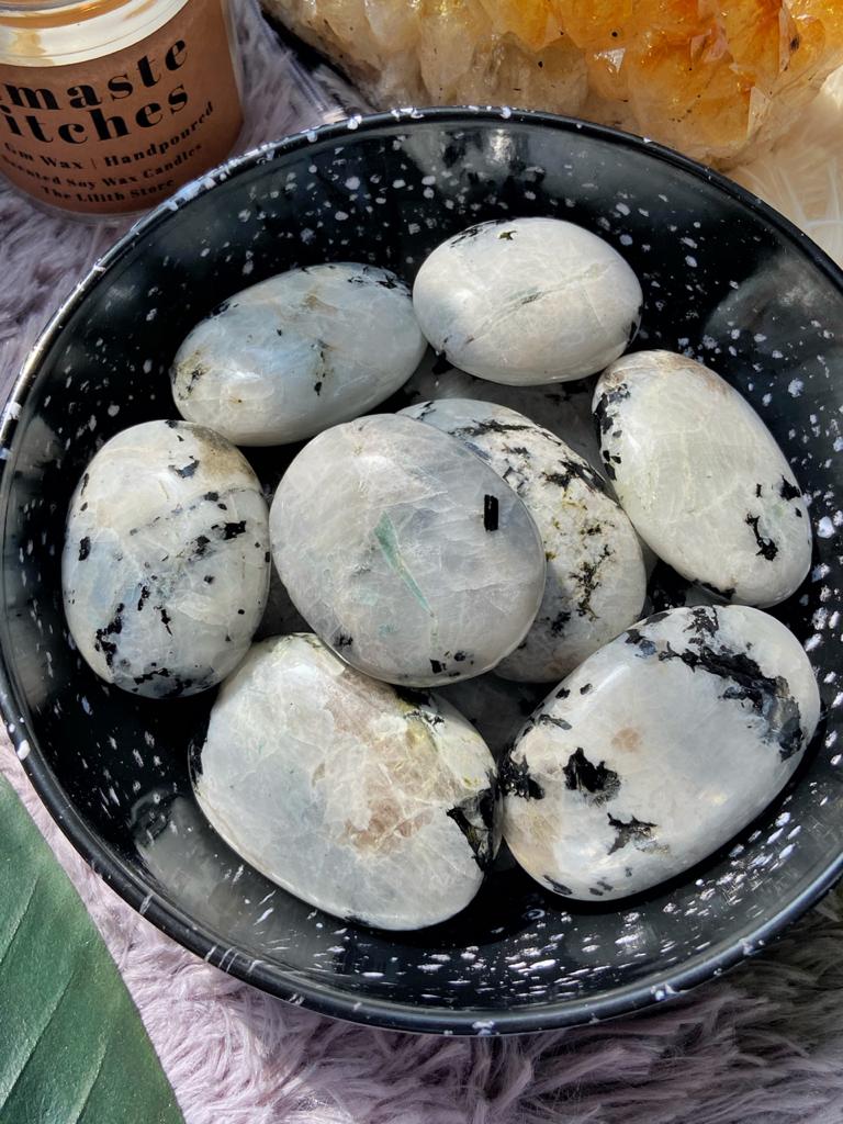 Rainbow Moonstone Palmstone - Image 6
