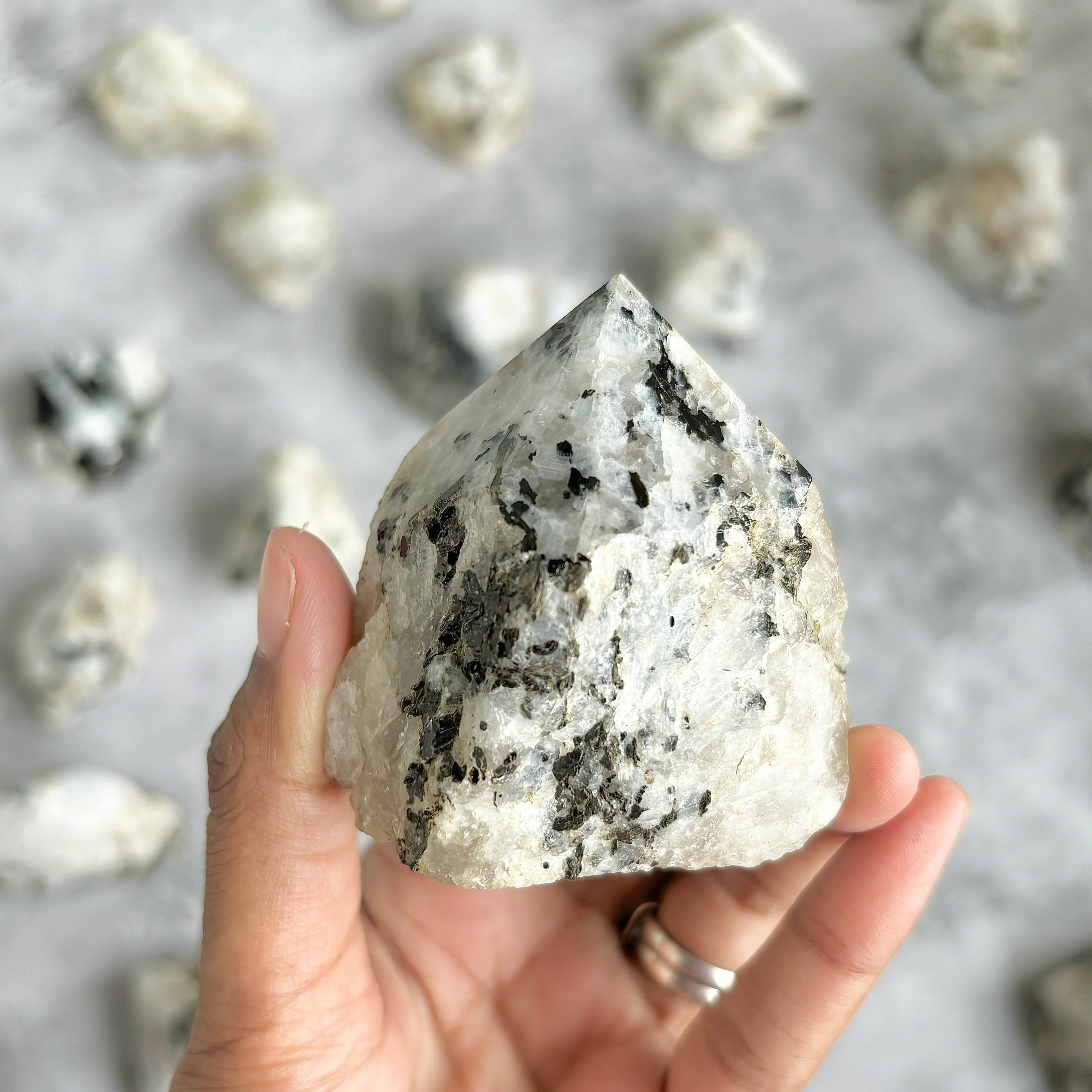 Rainbow Moonstone Raw with Polished Point - 179 Gm | Cultivates Compassion & empathy - Image 2