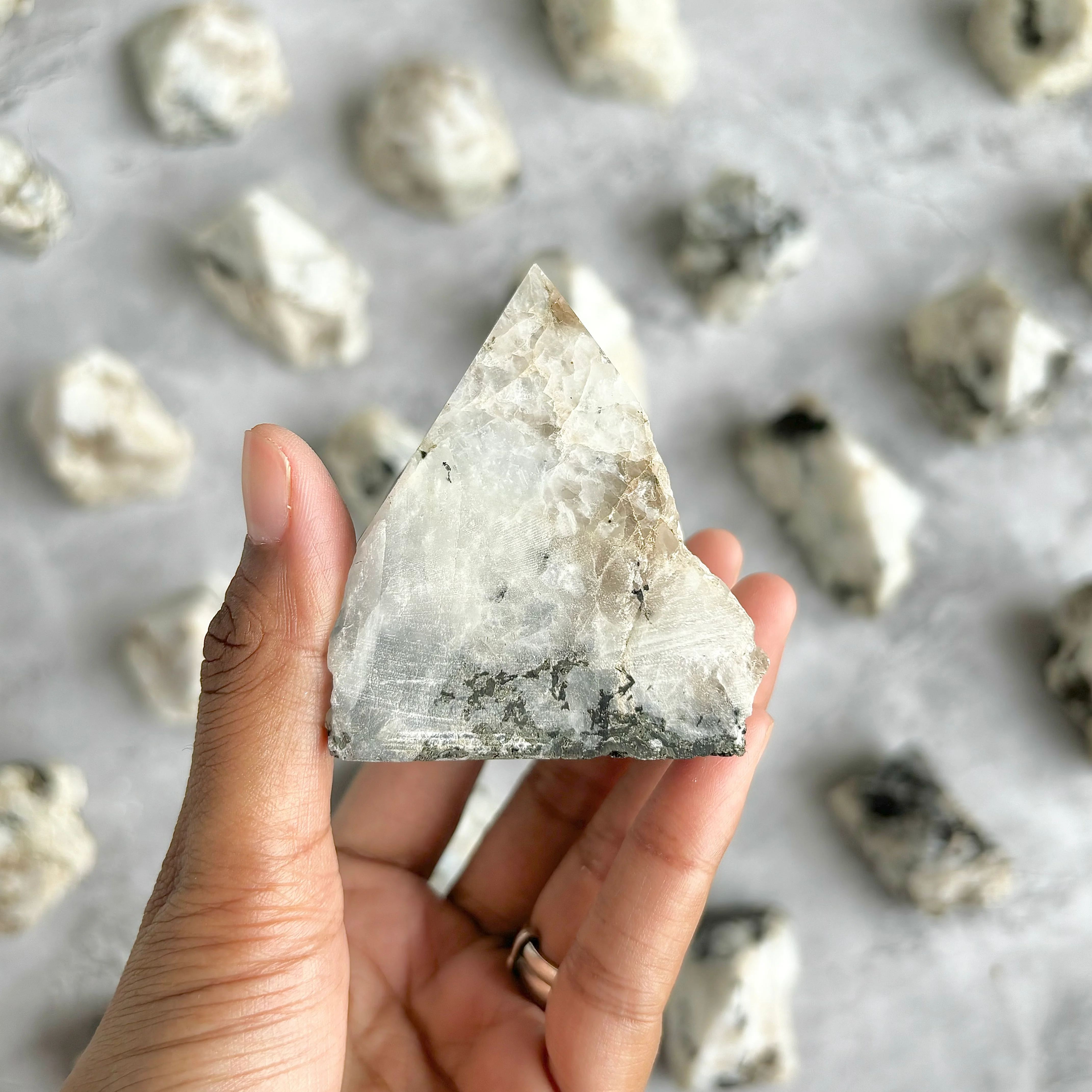 Rainbow Moonstone Raw with Polished Point - 229 Gm | Cultivates Compassion & empathy - Image 2