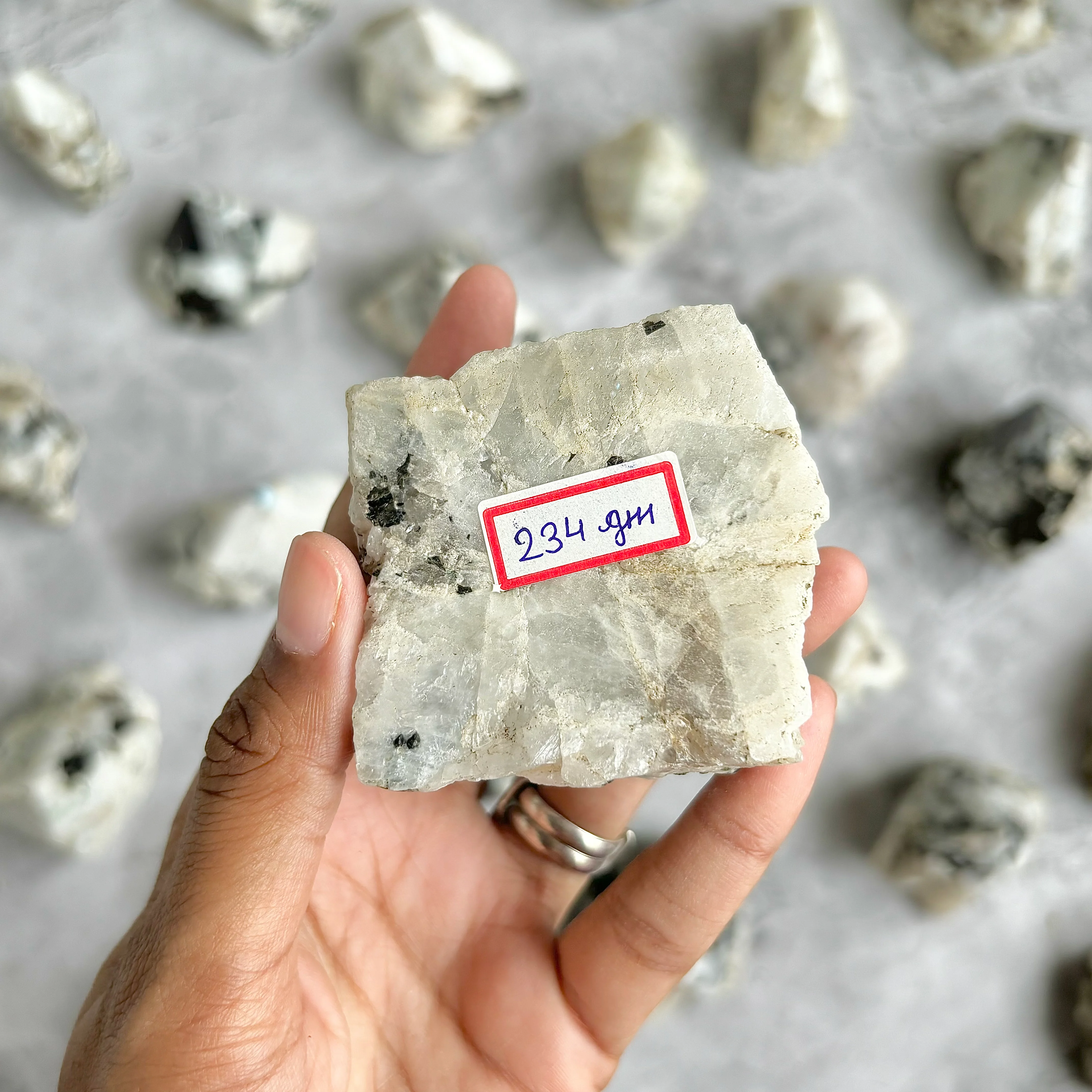 Rainbow Moonstone Raw with Polished Point - 234 Gm | Cultivates Compassion & empathy - Image 3