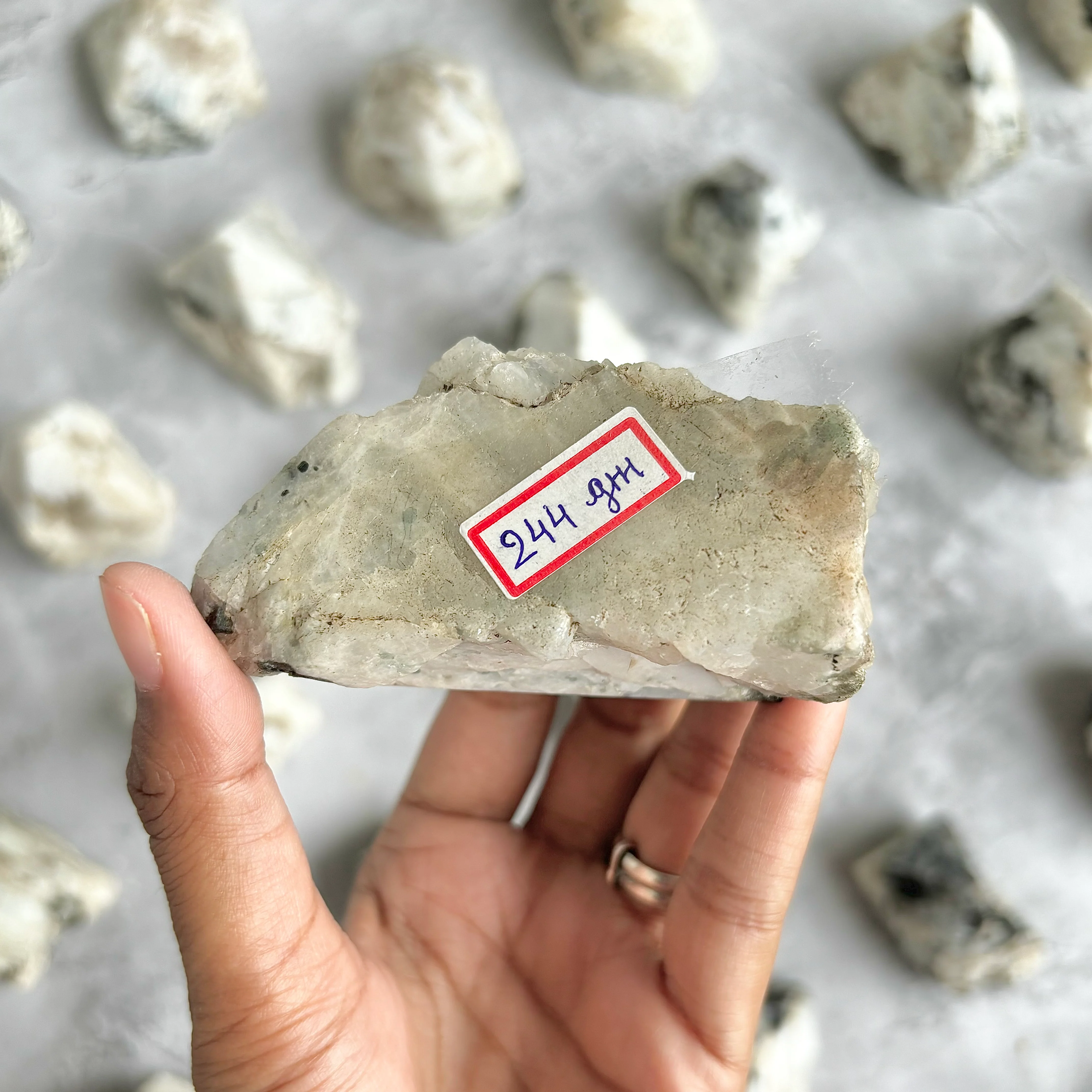 Rainbow Moonstone Raw with Polished Point - 244 Gm | Cultivates Compassion & empathy - Image 3