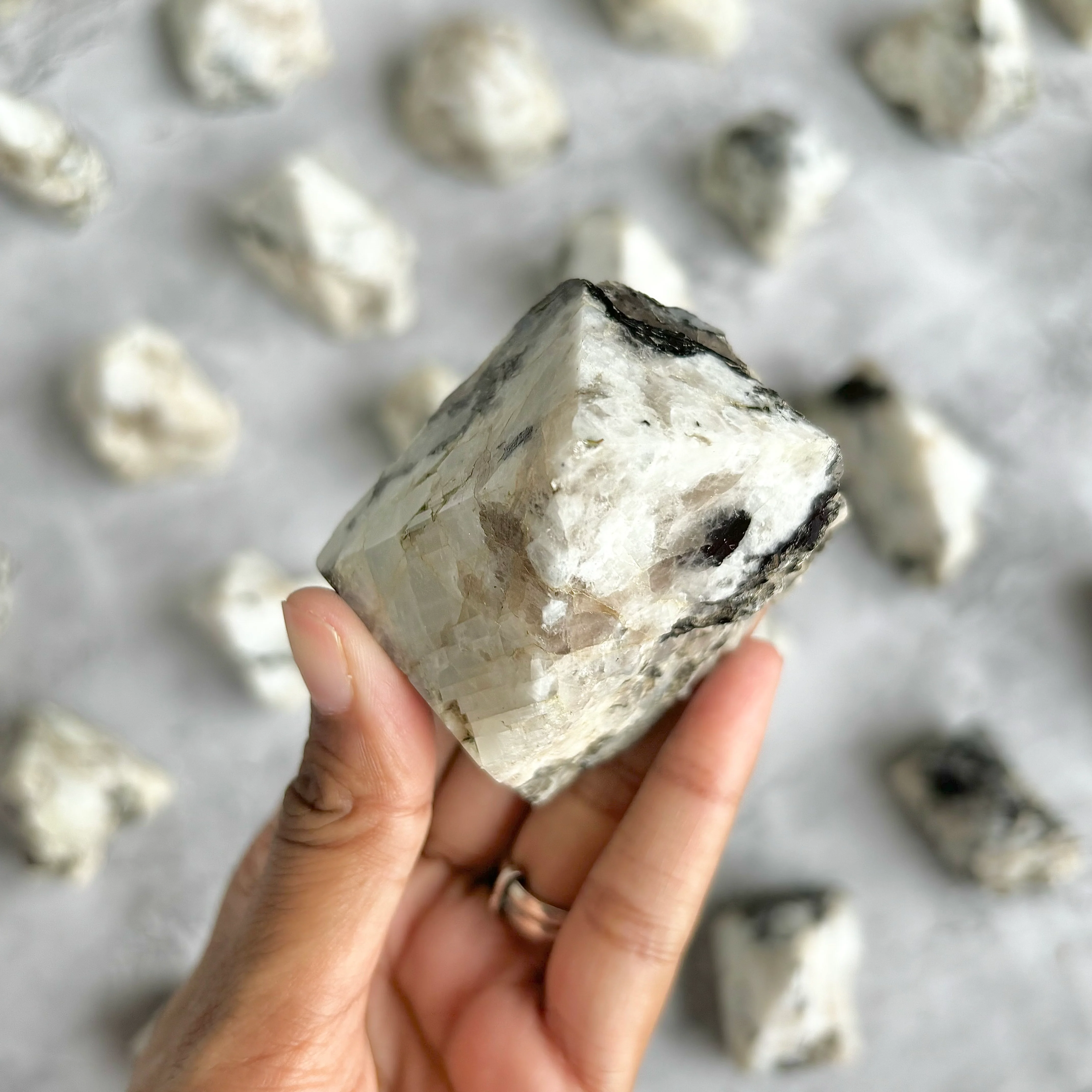 Rainbow Moonstone Raw with Polished Point - 247 Gm | Cultivates Compassion & empathy - Image 2