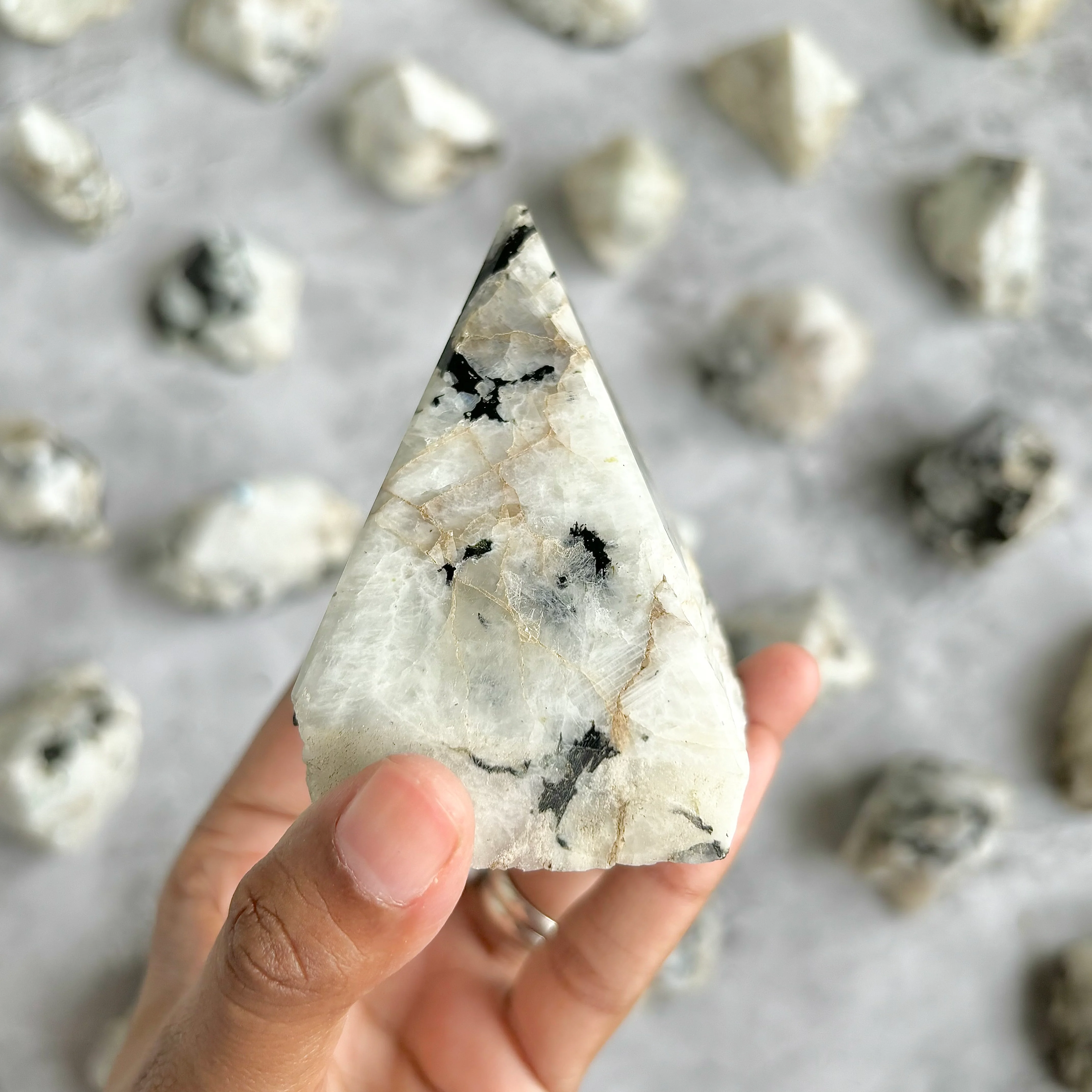 Rainbow Moonstone Raw with Polished Point - 294 Gm | Cultivates Compassion & empathy - Image 2