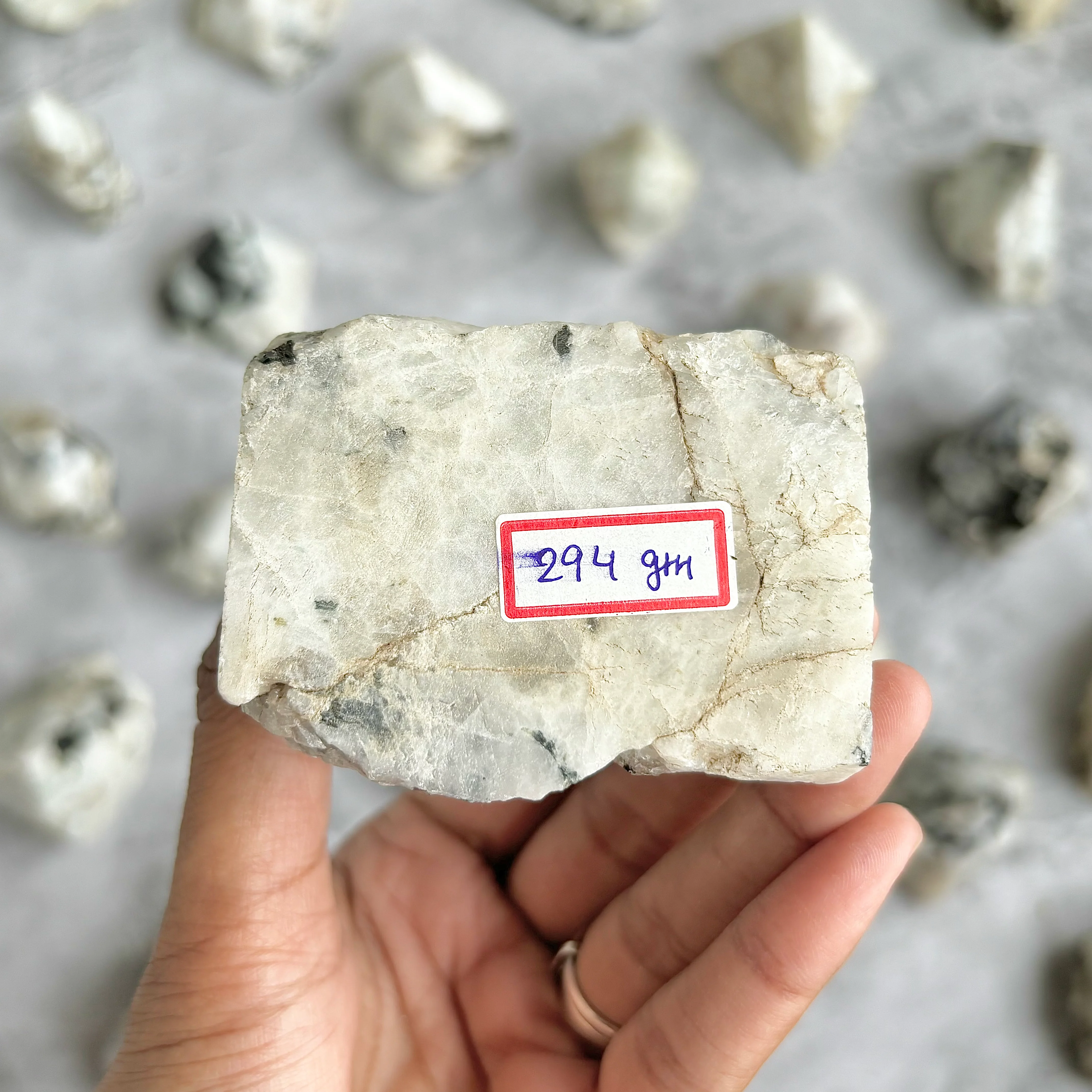 Rainbow Moonstone Raw with Polished Point - 294 Gm | Cultivates Compassion & empathy - Image 3
