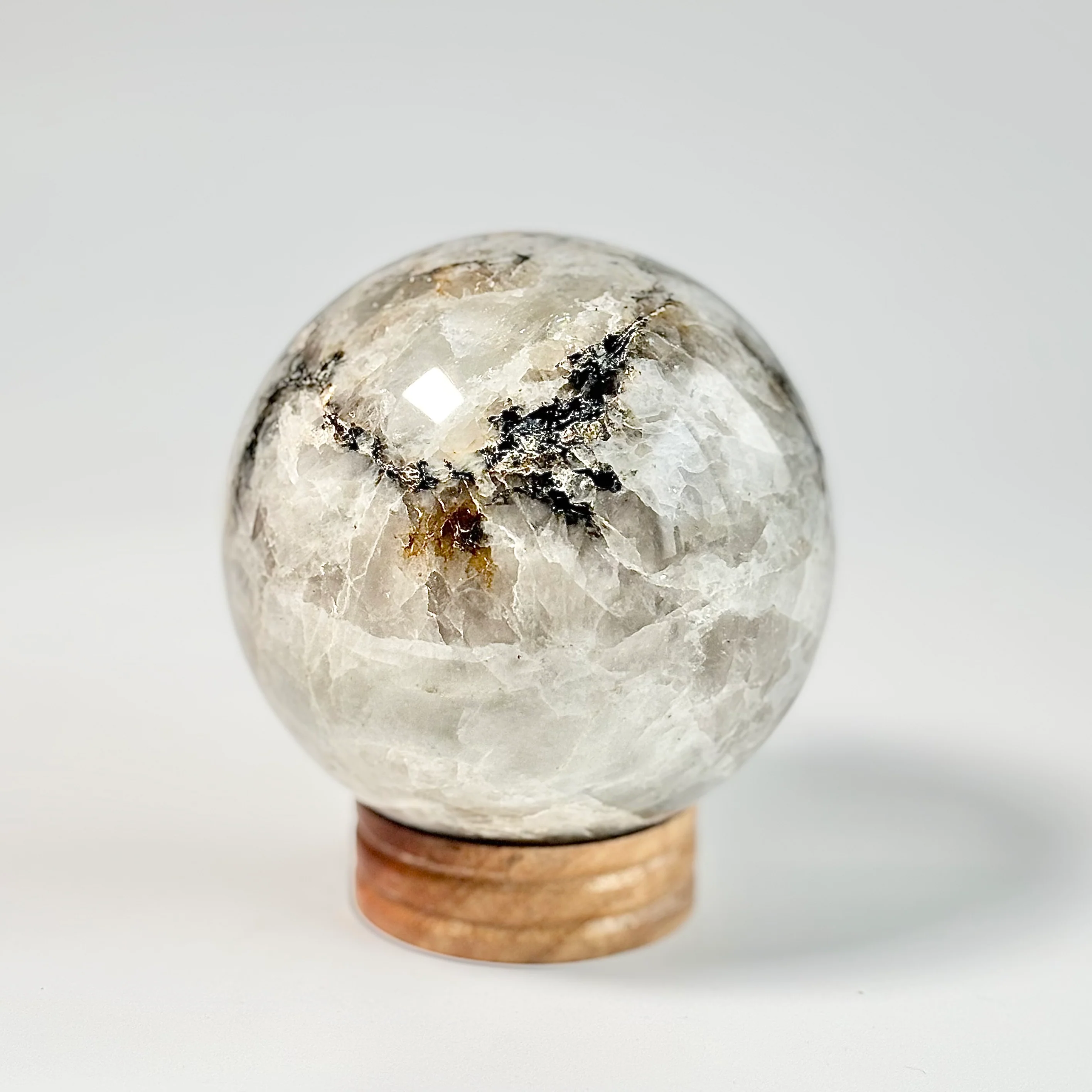 Rainbow Moonstone Sphere – Large - 1200 Gm | Cultivates Compassion & empathy - Image 2
