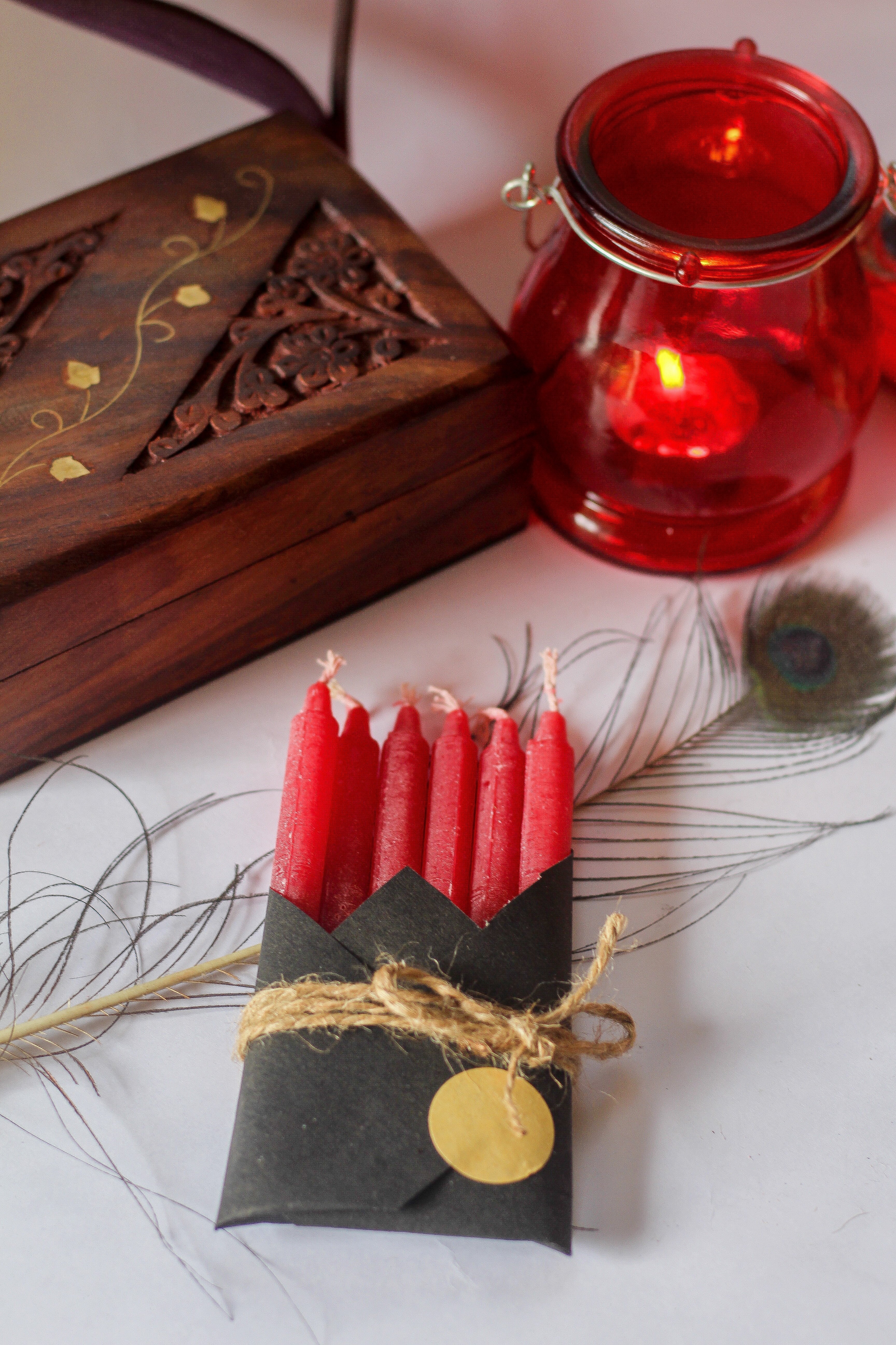 Red Chime Paraffin Candle| Pencil Candle - Pack of 25 - Image 3