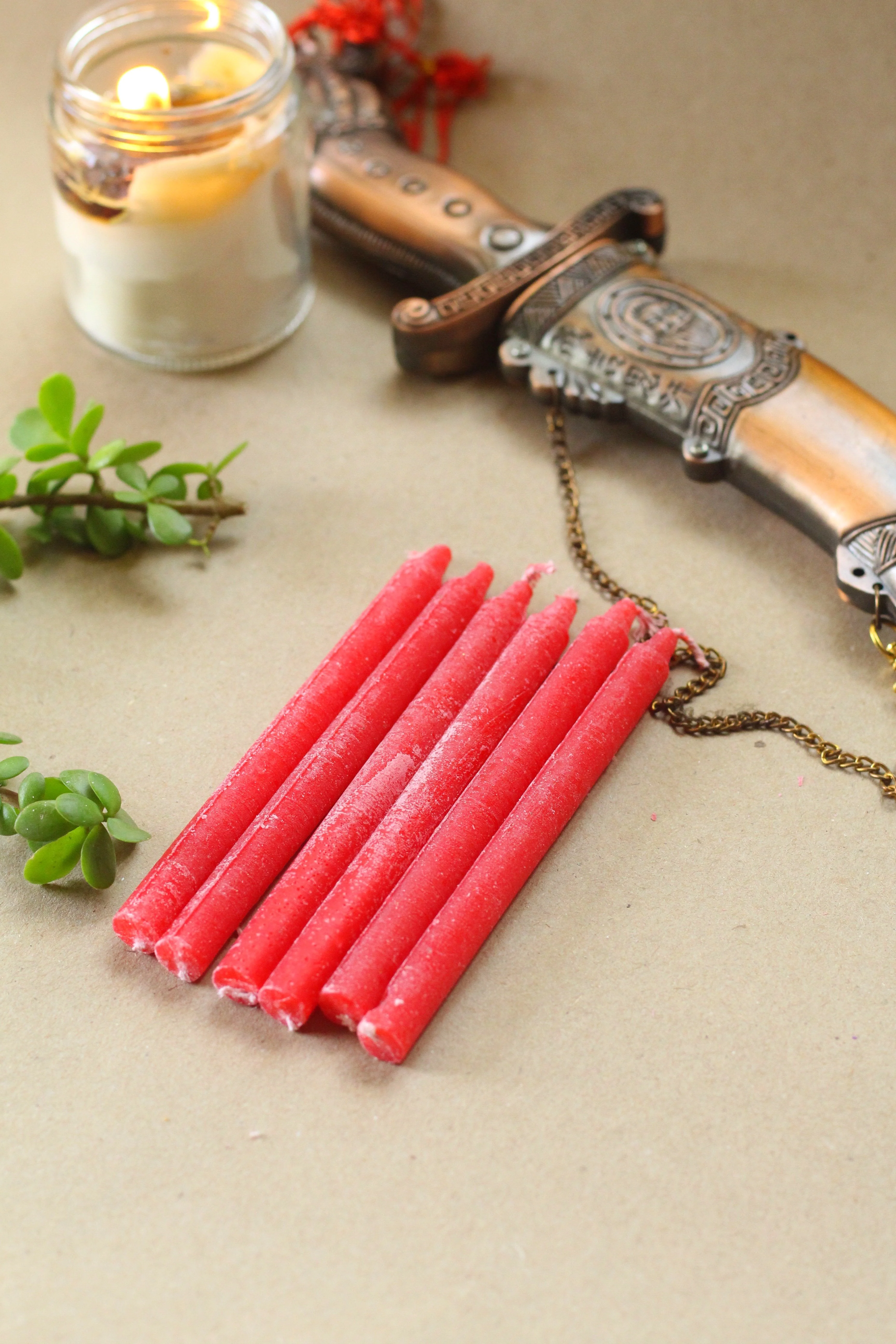 Red Chime Paraffin Candle| Pencil Candle - Pack of 25 - Image 4