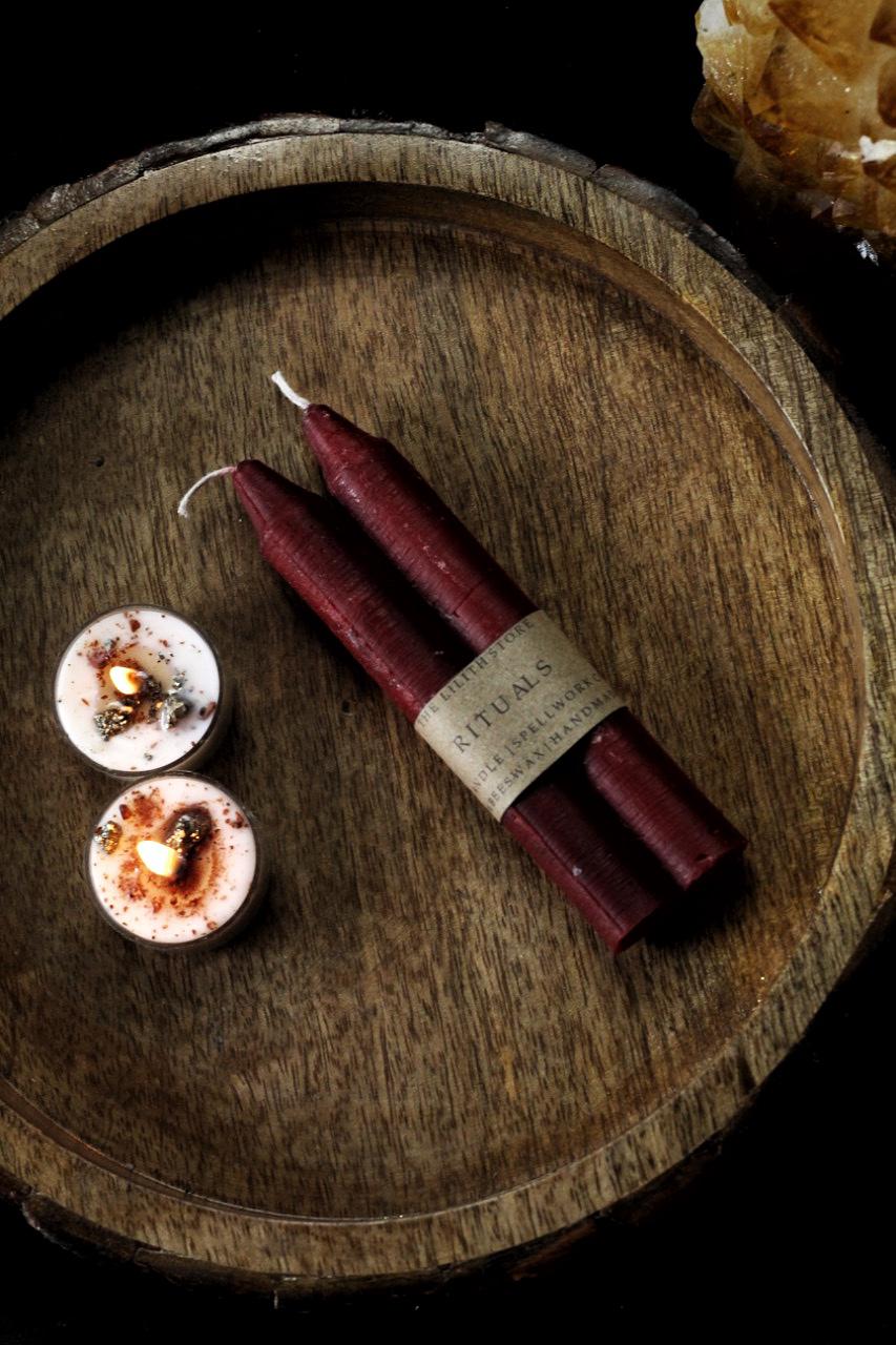 Red Colour Bees Wax  Candles | Available in Scented & Unscented - Pack of 4 - Image 2