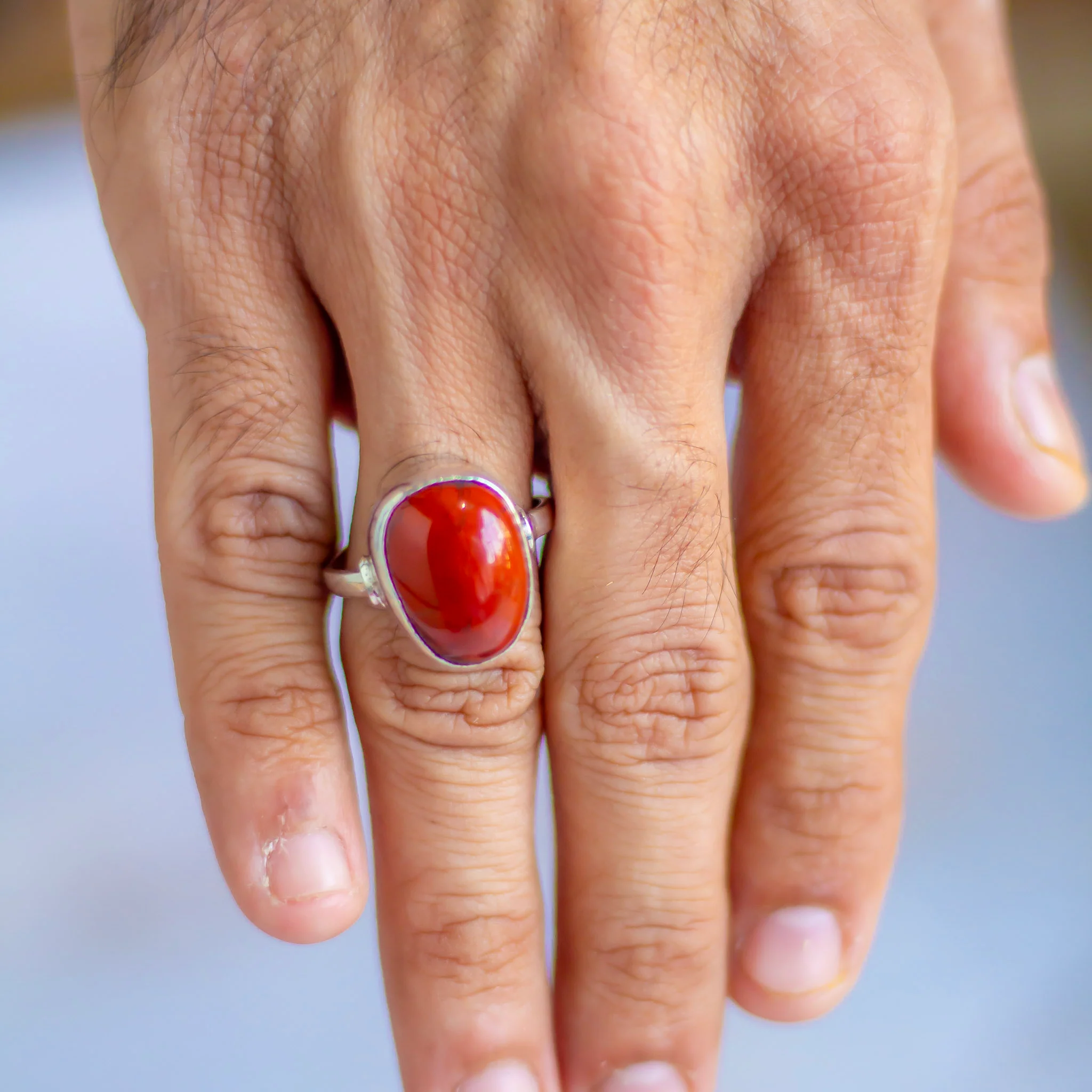 Red Jasper fine Silver Ring | Grounding & Restoring Balance - Image 2