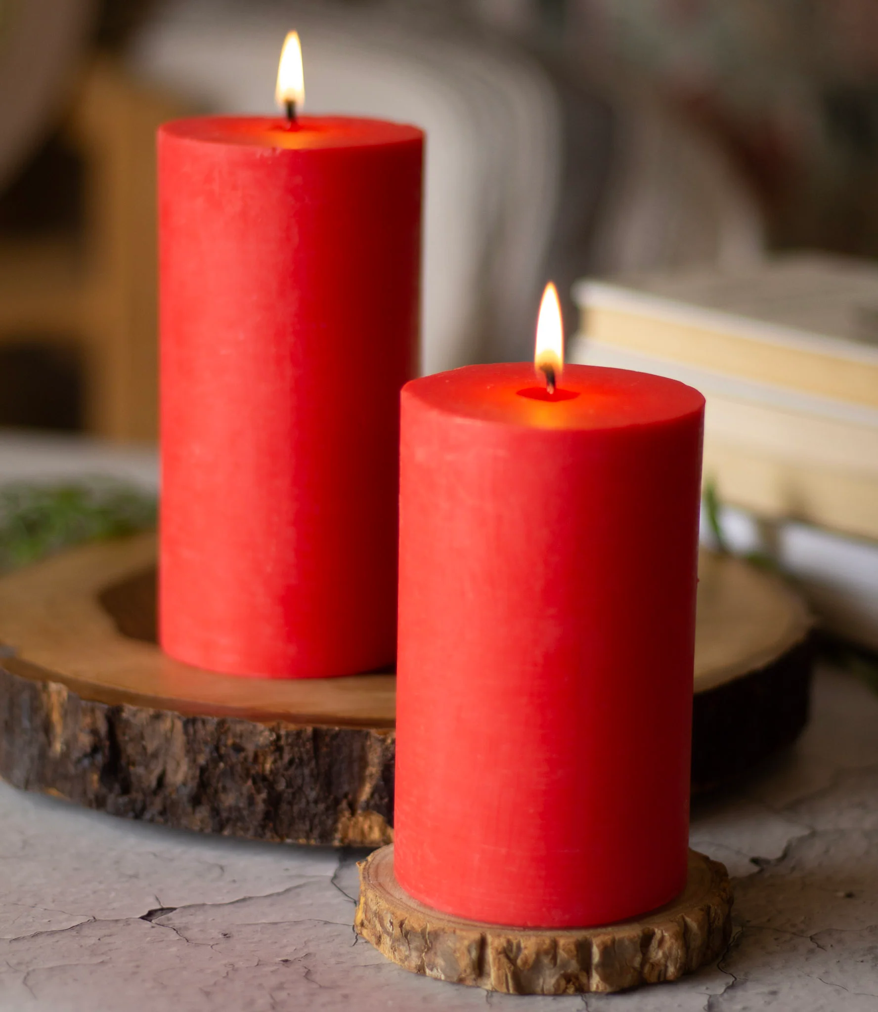 Red Pillar Unscented Soy Candle - Image 3