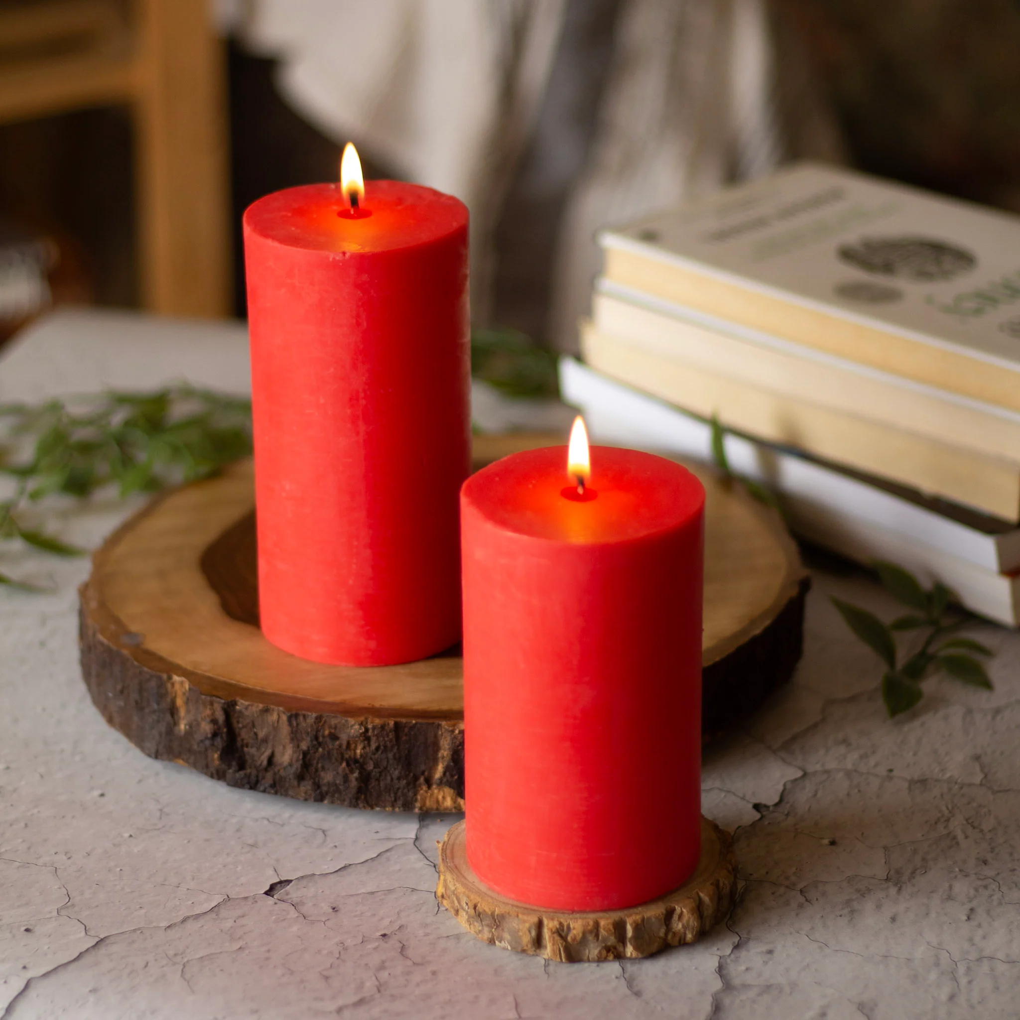 Red Pillar Unscented Soy Candle - Image 4