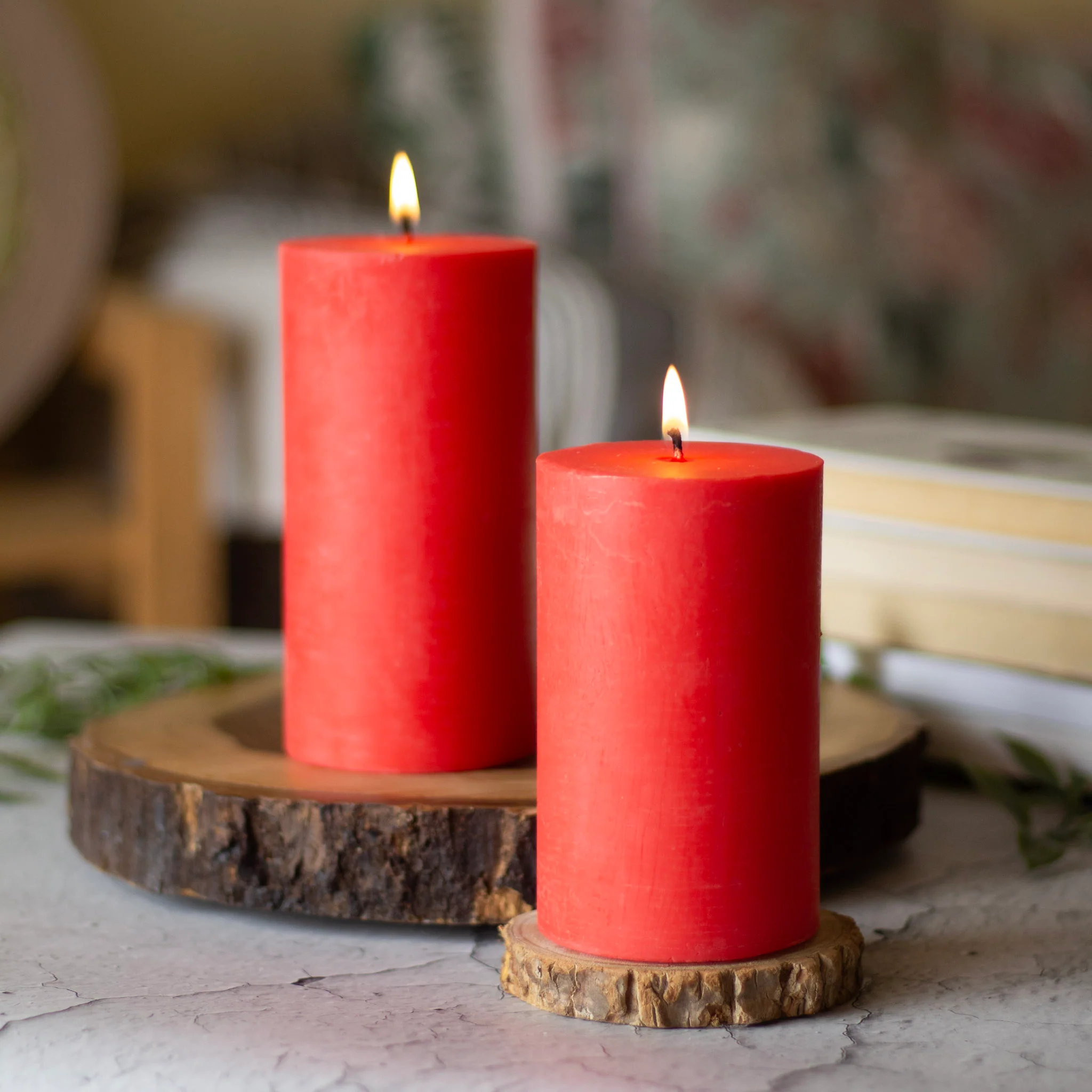 Red Pillar Unscented Soy Candle - Image 5