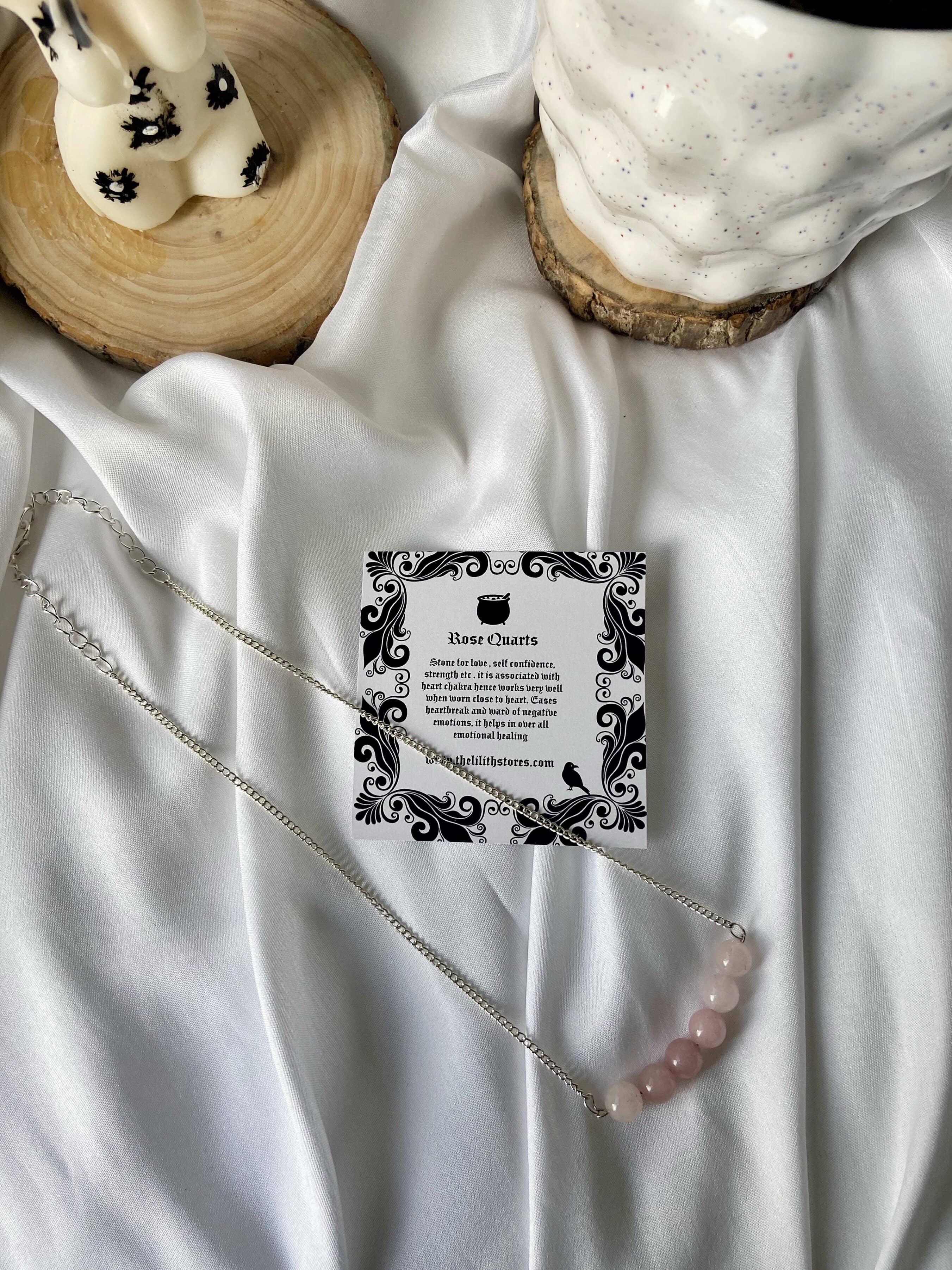 Rose Quartz Bead Necklace | Stone of Love & Self Love - Image 3