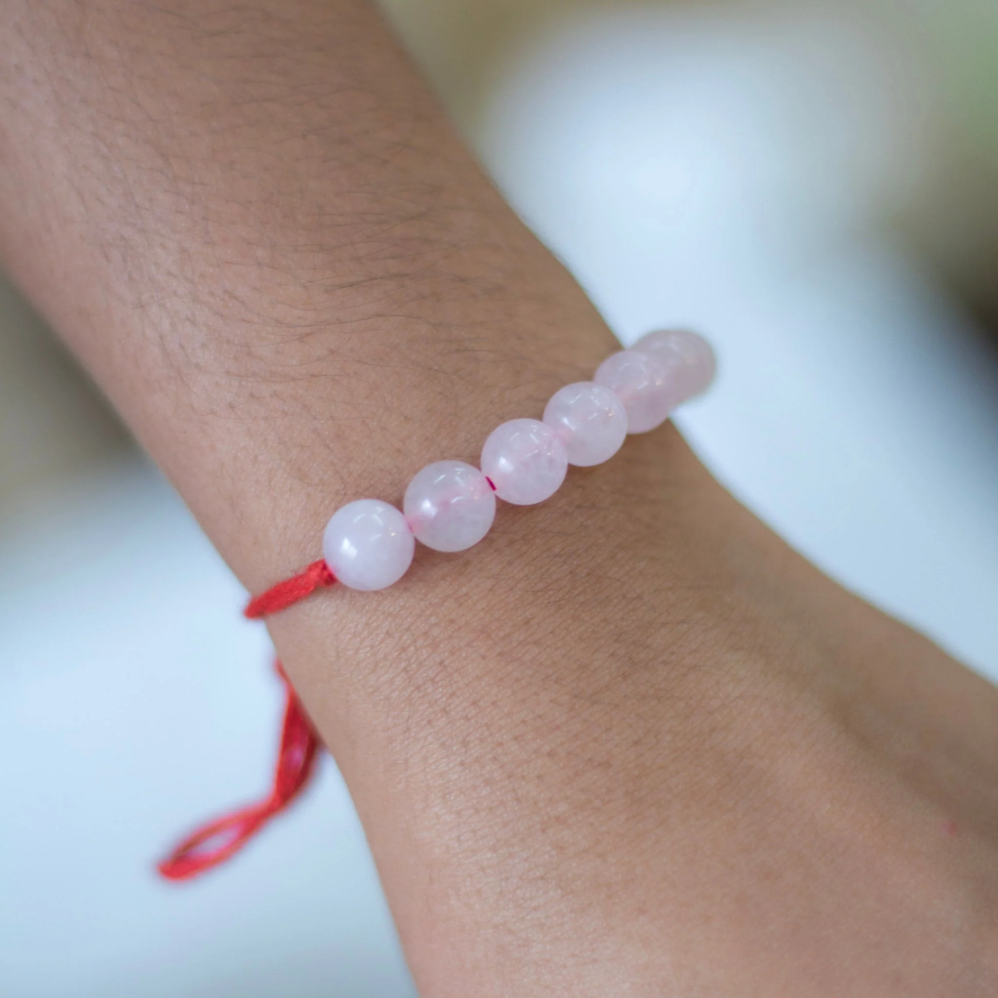 Rose Quartz Bead Rakhi | Stone of Love & Self Love - Image 2