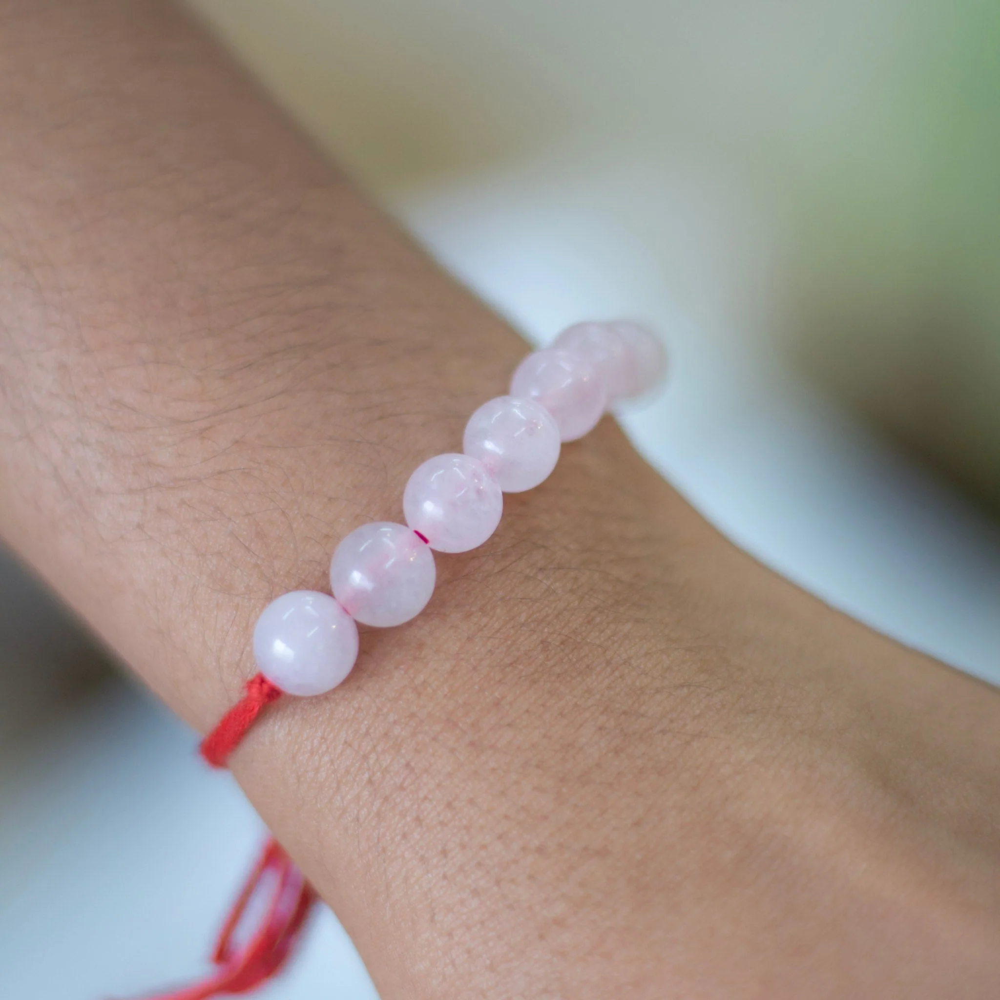 Rose Quartz Bead Rakhi | Stone of Love & Self Love - Image 3