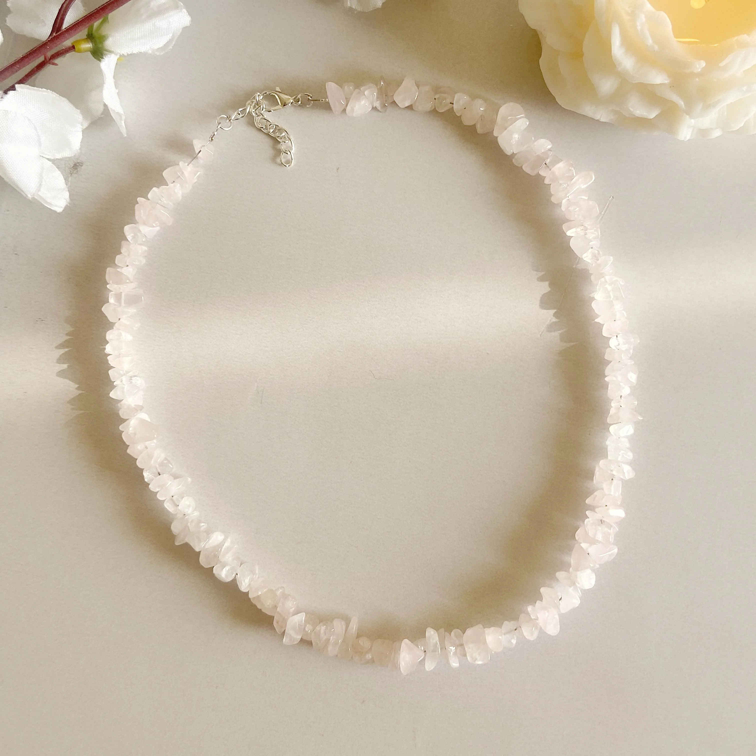 Rose Quartz Chips Necklace | Stone of Love & Self Love