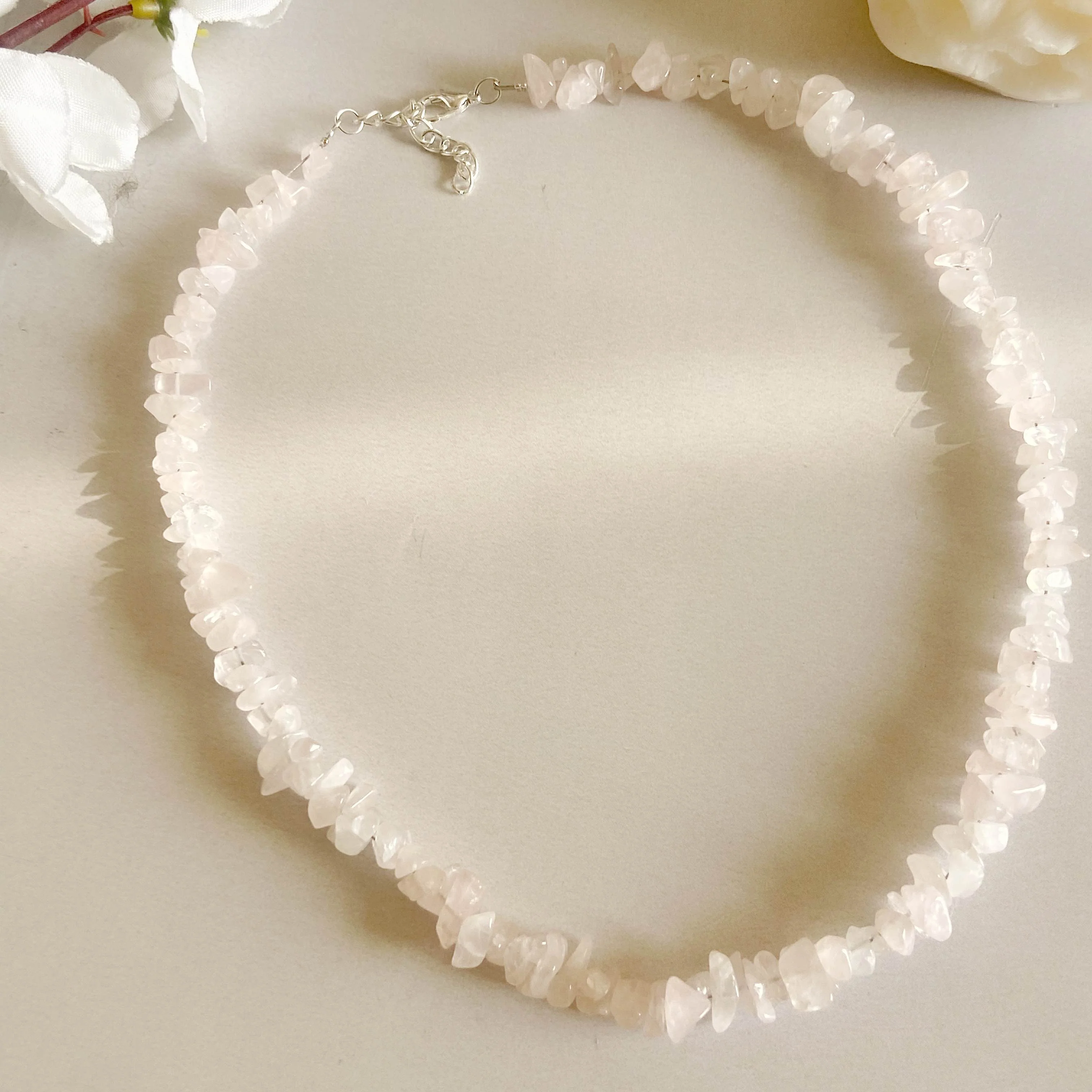 Rose Quartz Chips Necklace | Stone of Love & Self Love - Image 2
