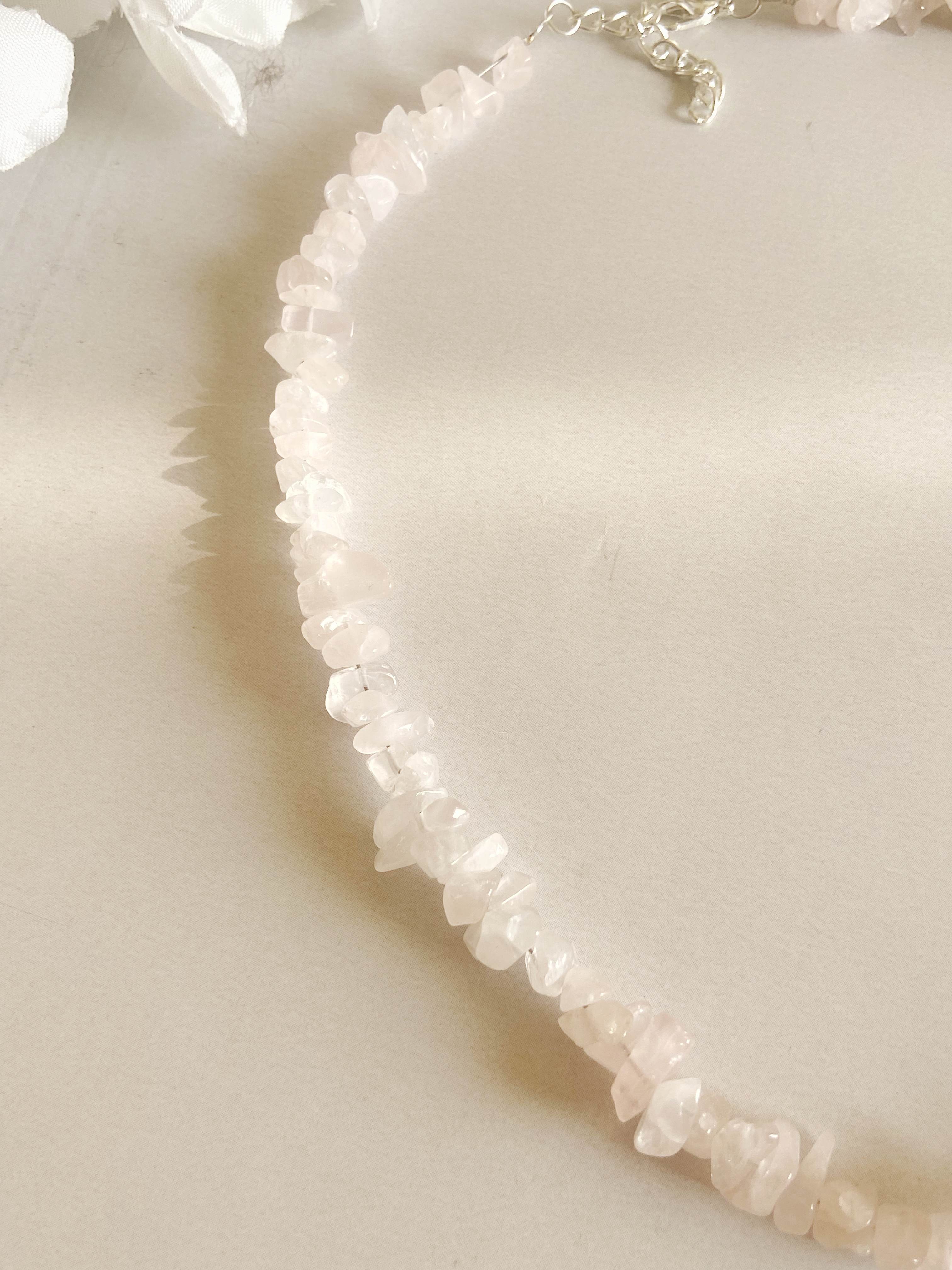Rose Quartz Chips Necklace | Stone of Love & Self Love - Image 3