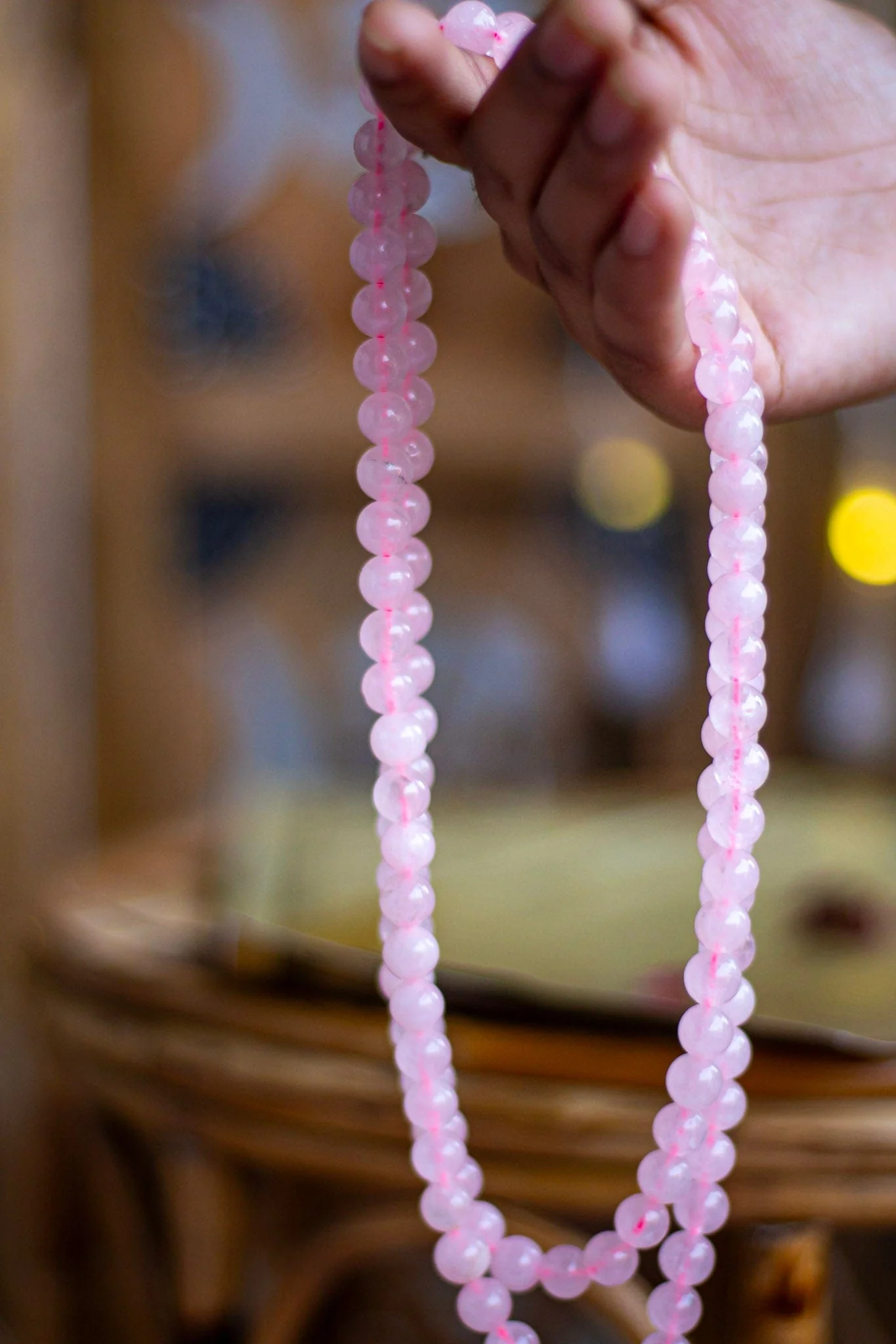 Rose Quartz Jaap Mala | Stone of Love & Self Love | 8mm Beads - Image 2