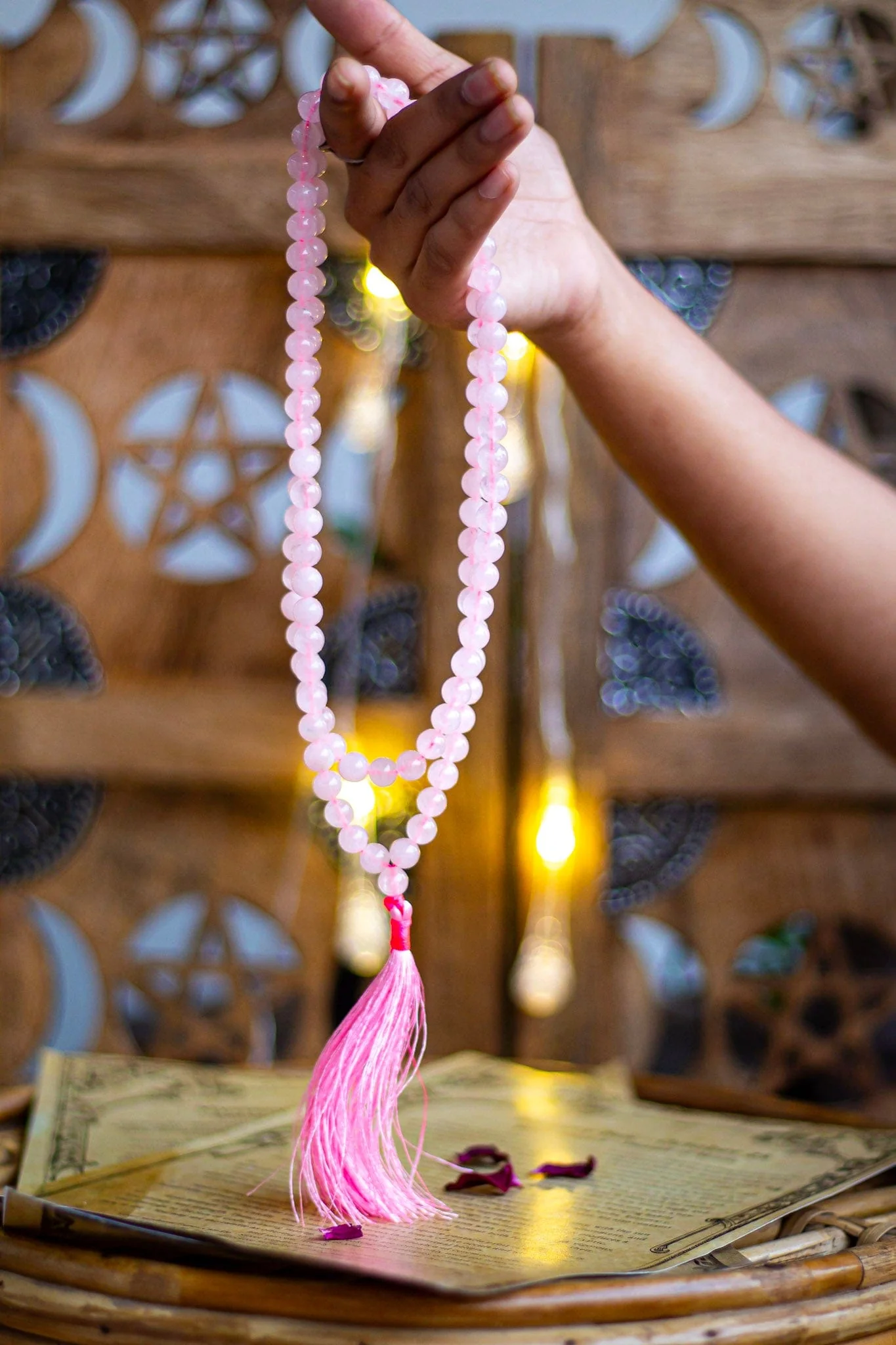 Rose Quartz Jaap Mala | Stone of Love & Self Love | 8mm Beads - Image 4