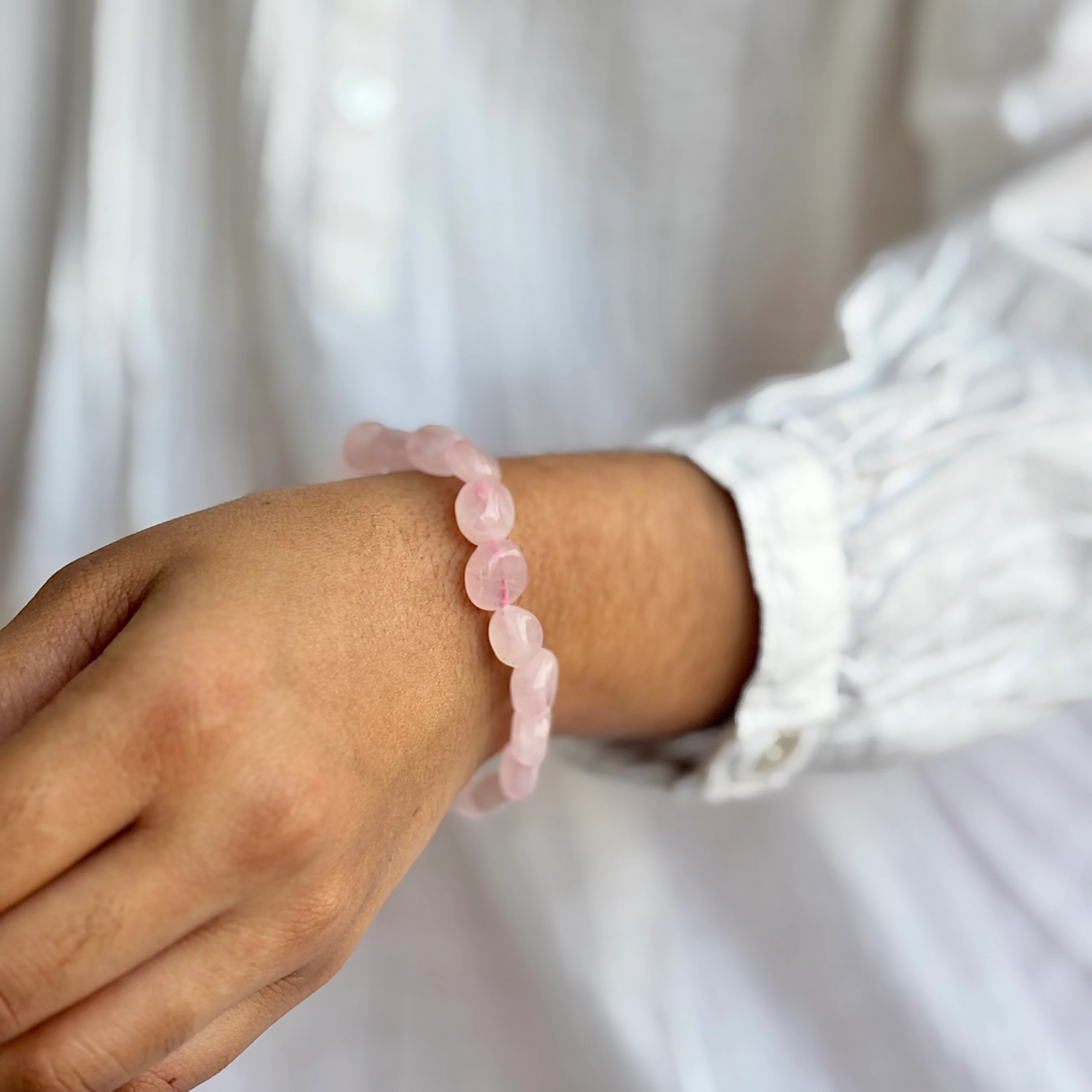 Rose Quartz Mini Tumble Bracelet | Love & Self-Love - Image 2