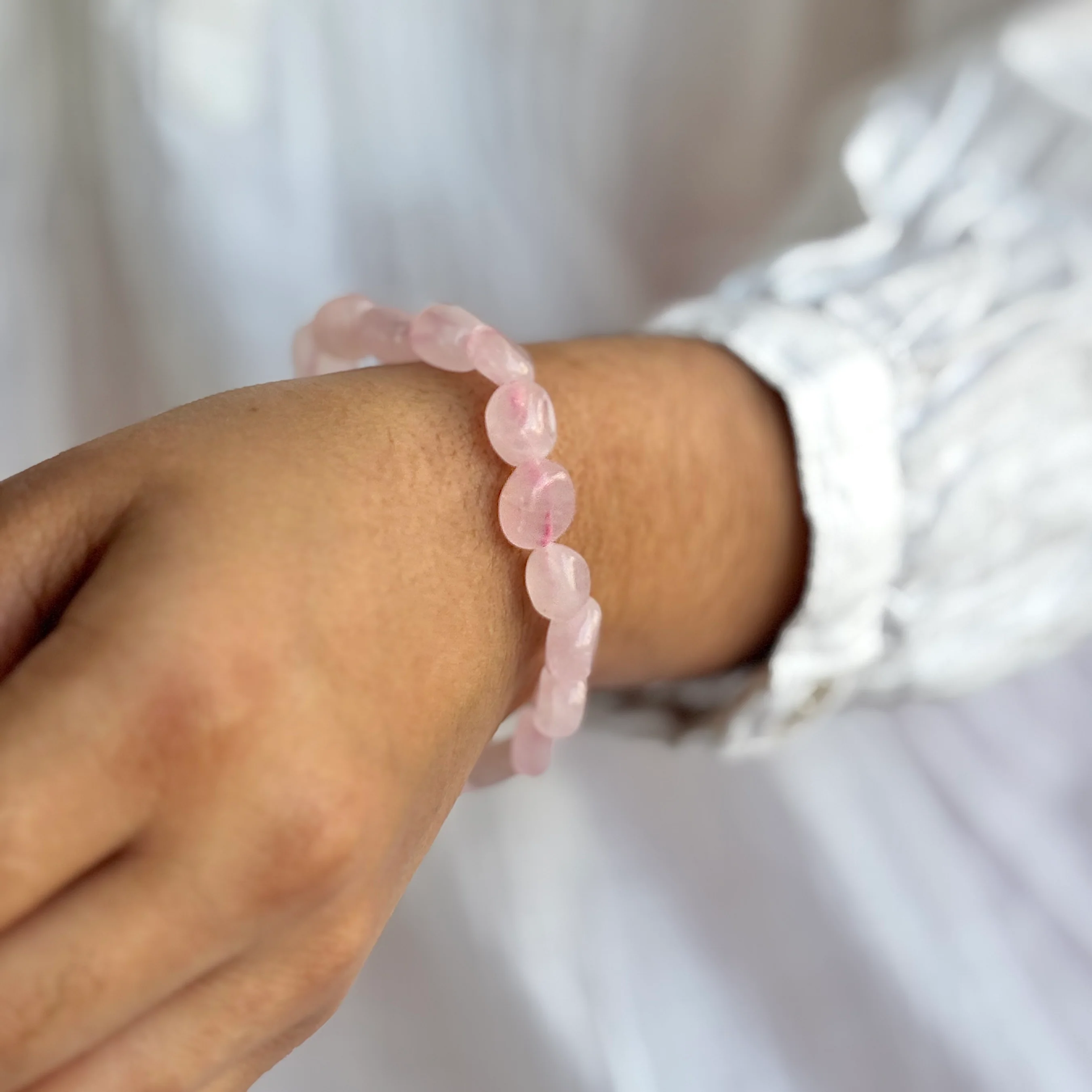 Rose Quartz Mini Tumble Bracelet | Love & Self-Love - Image 3
