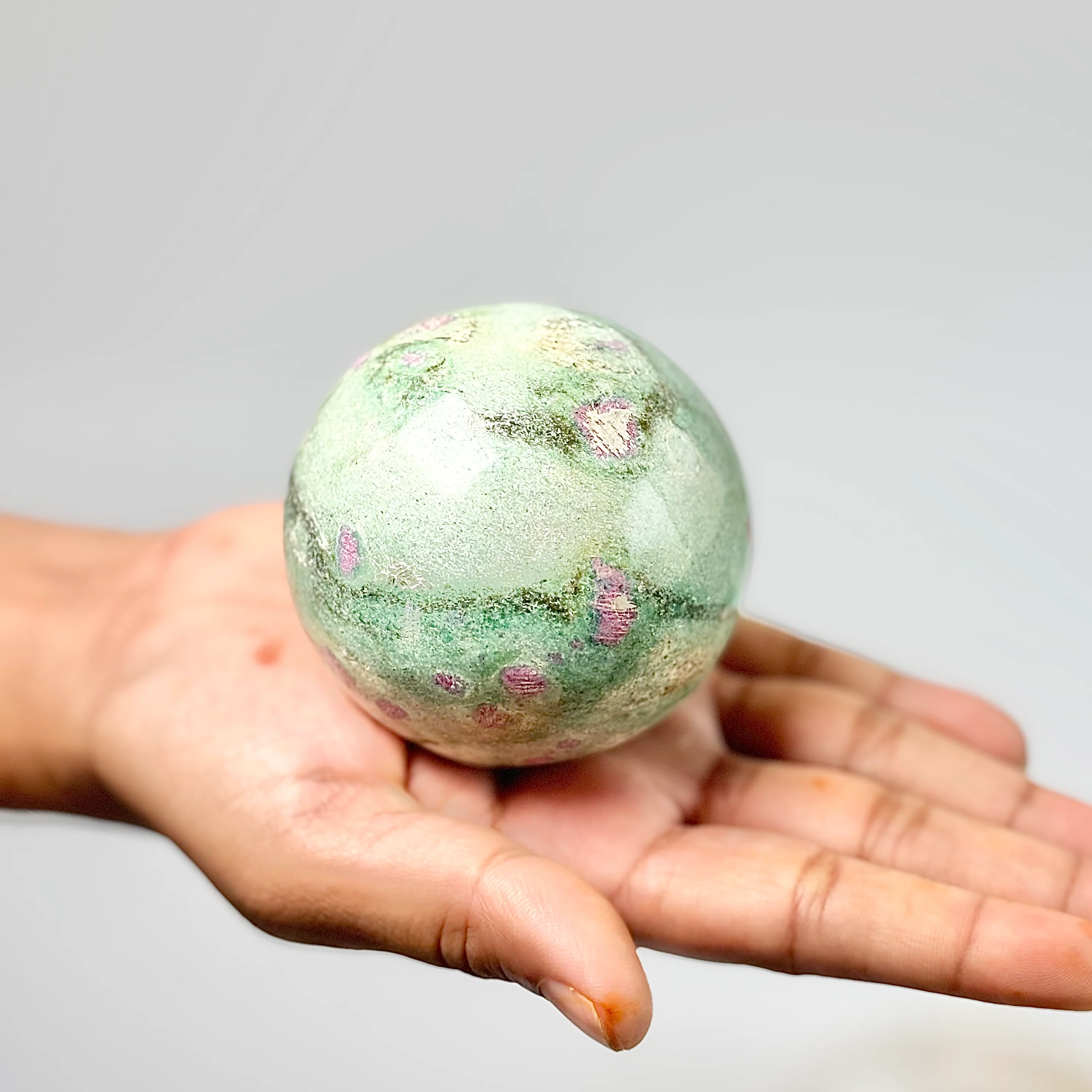 Ruby in Fuchsite Sphere - Self-worth