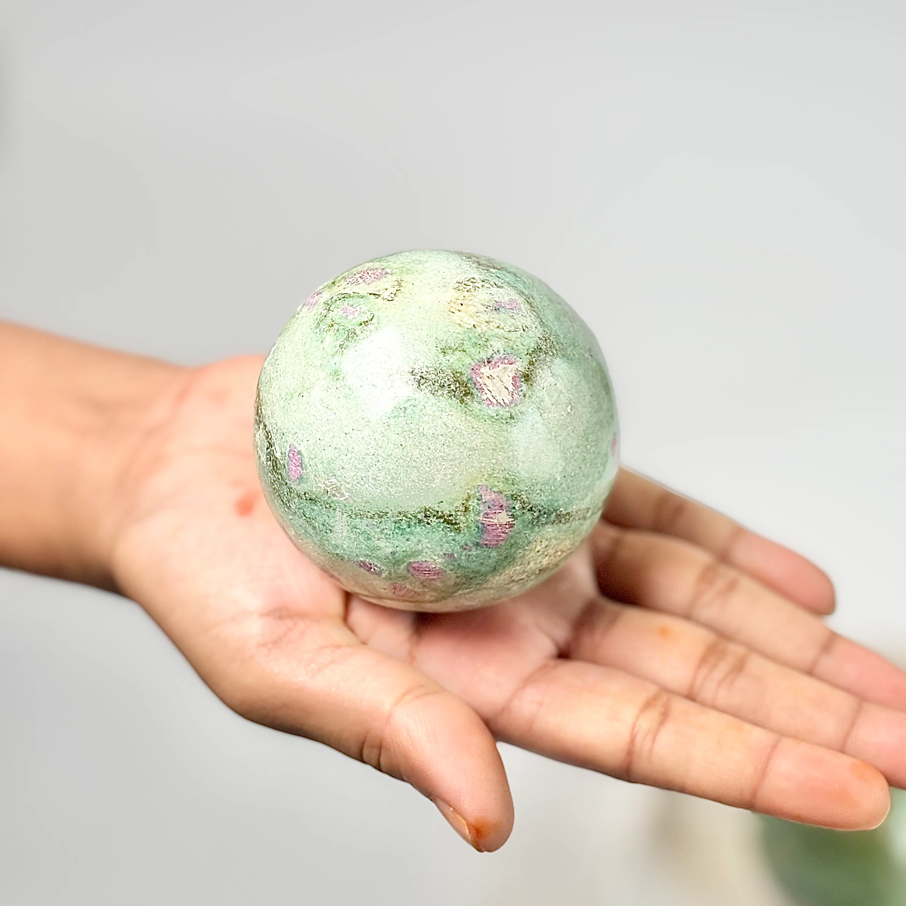 Ruby in Fuchsite Sphere - Self-worth - Image 2