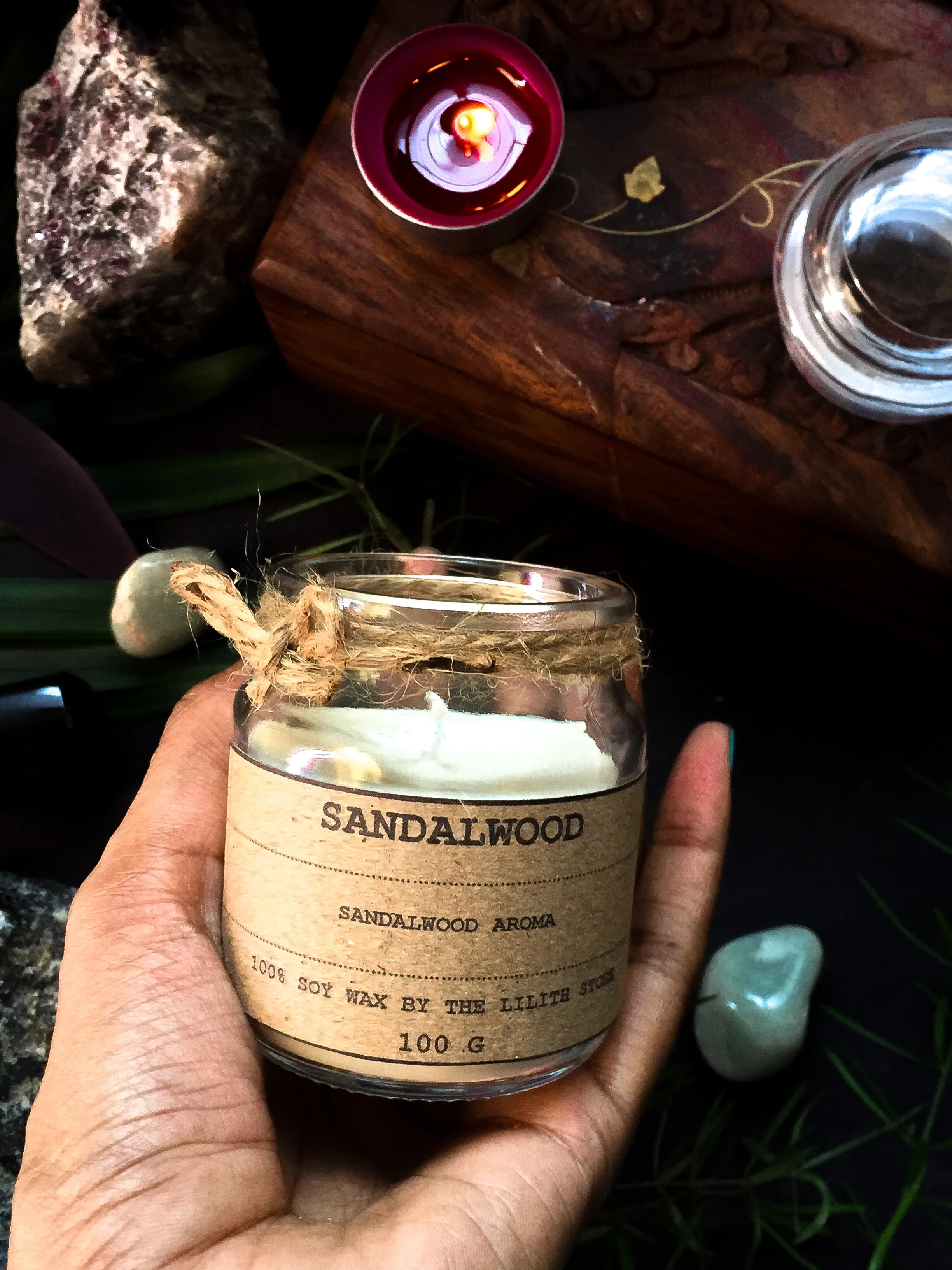 Sandalwood Scented Soy wax Candle - Pack of 2 - Image 5