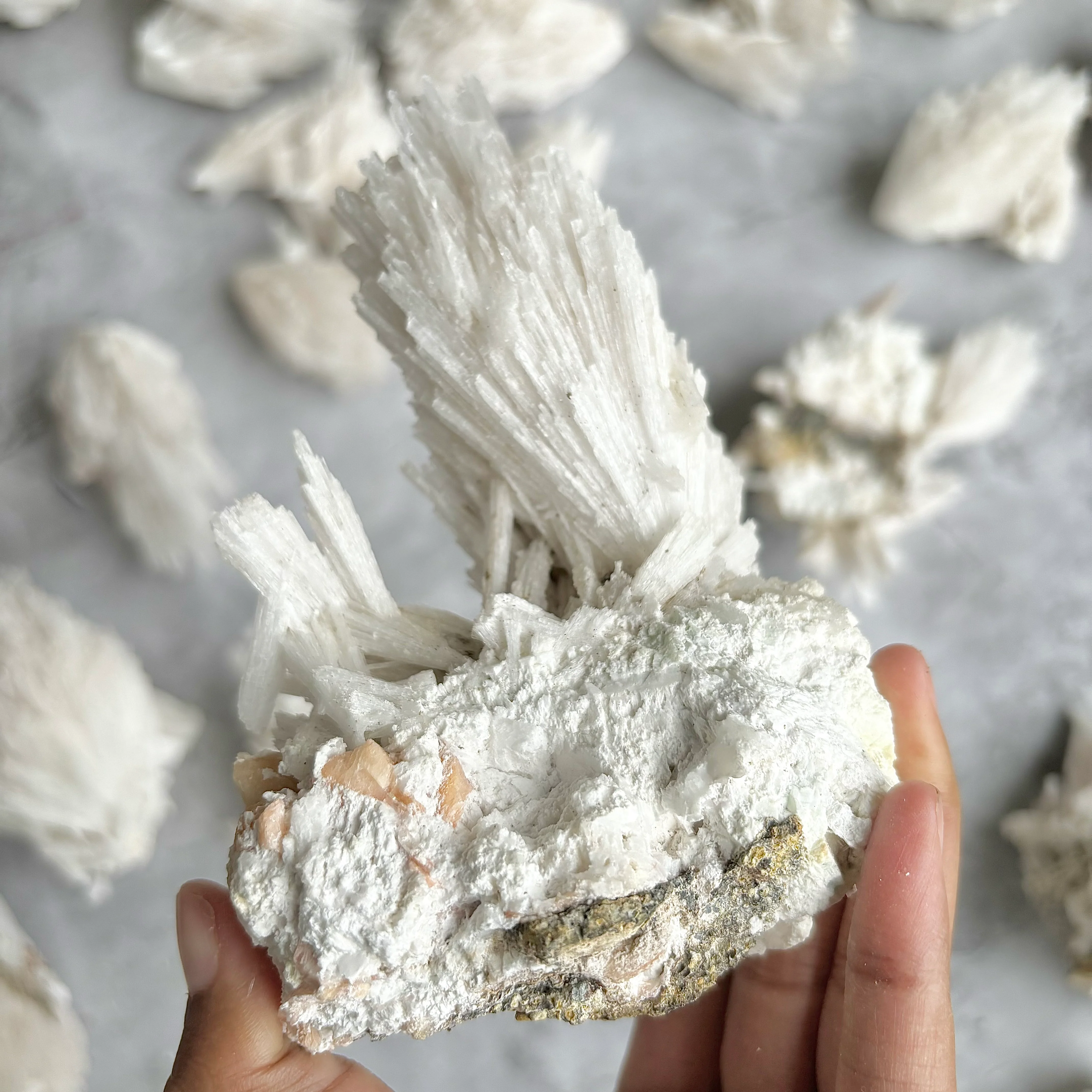 Scolecite with stilbite inclusion Cluster - 472 Gm | Foster kindness and empathy and enhances Spiritual journey - Image 4