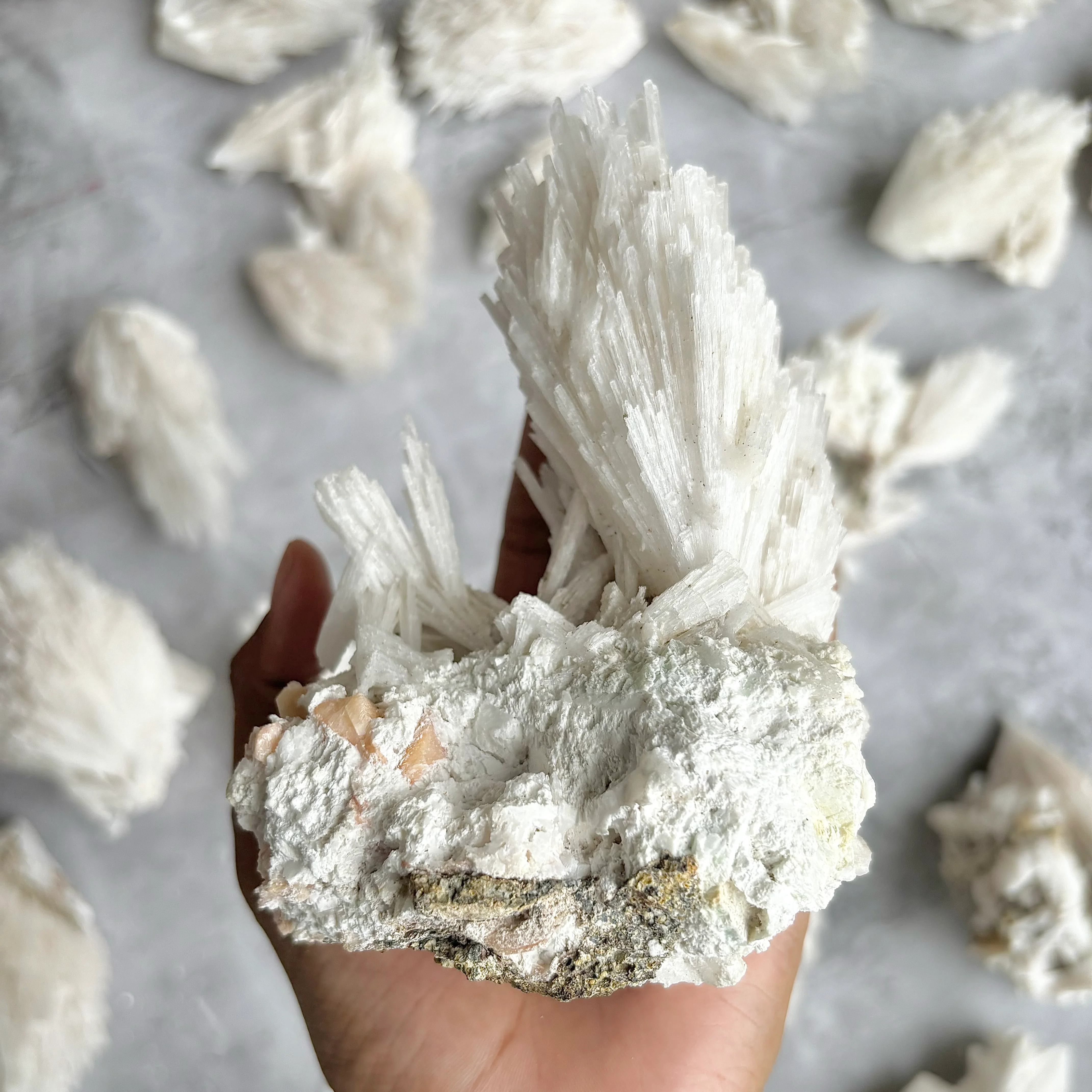 Scolecite with stilbite inclusion Cluster - 472 Gm | Foster kindness and empathy and enhances Spiritual journey - Image 5