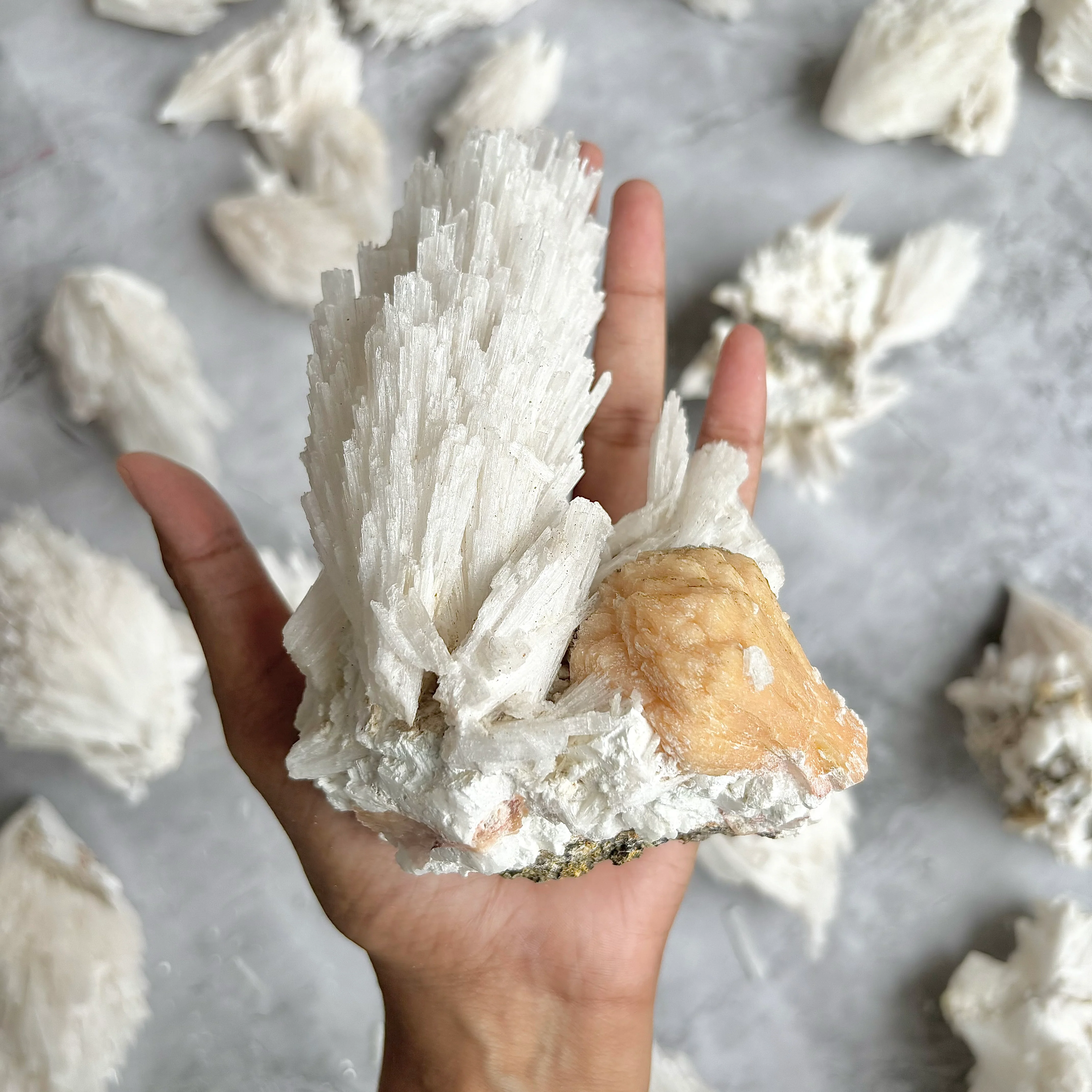 Scolecite with stilbite inclusion Cluster - 472 Gm | Foster kindness and empathy and enhances Spiritual journey - Image 7