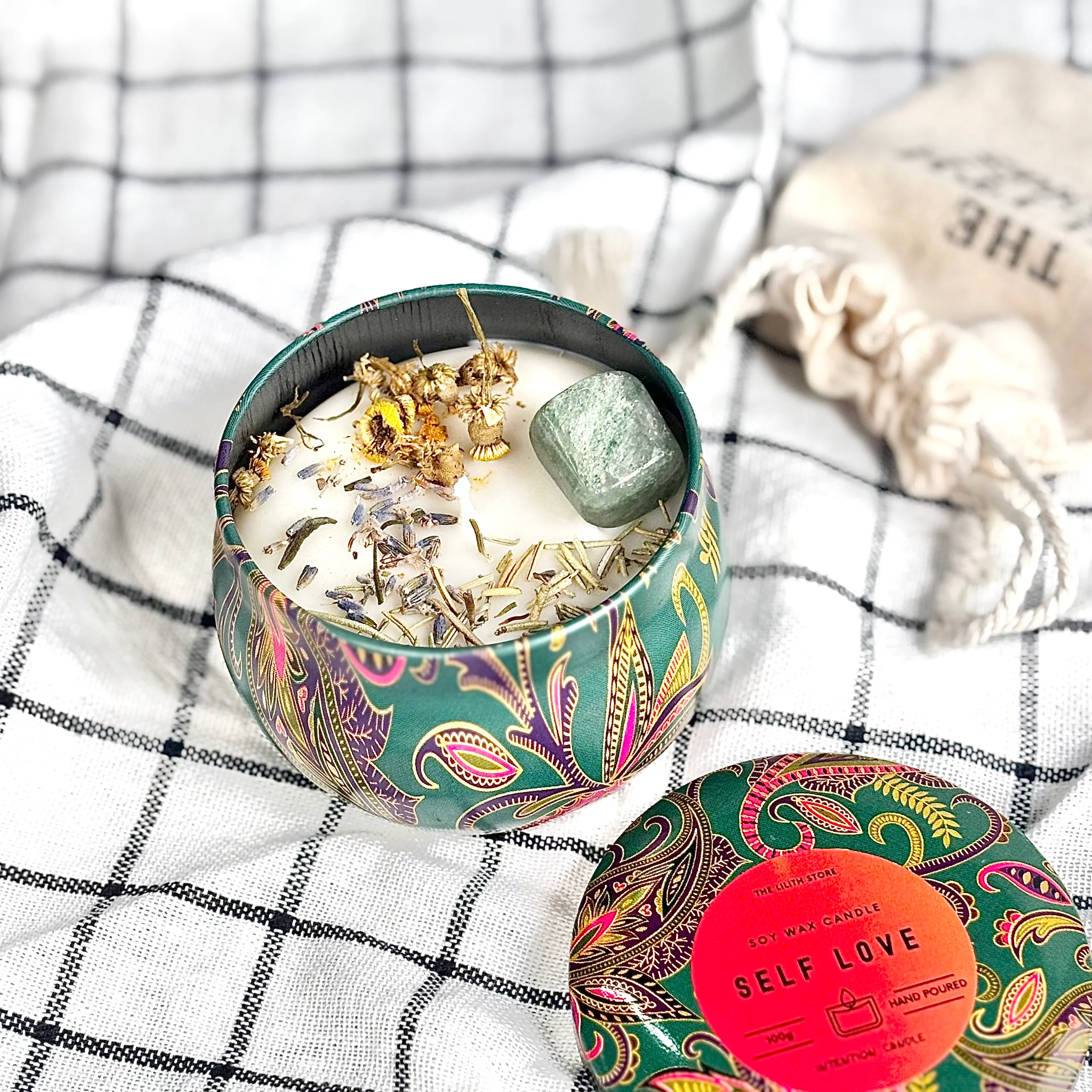 Self-Love Tin Container Soy Intention Candle - 100 g