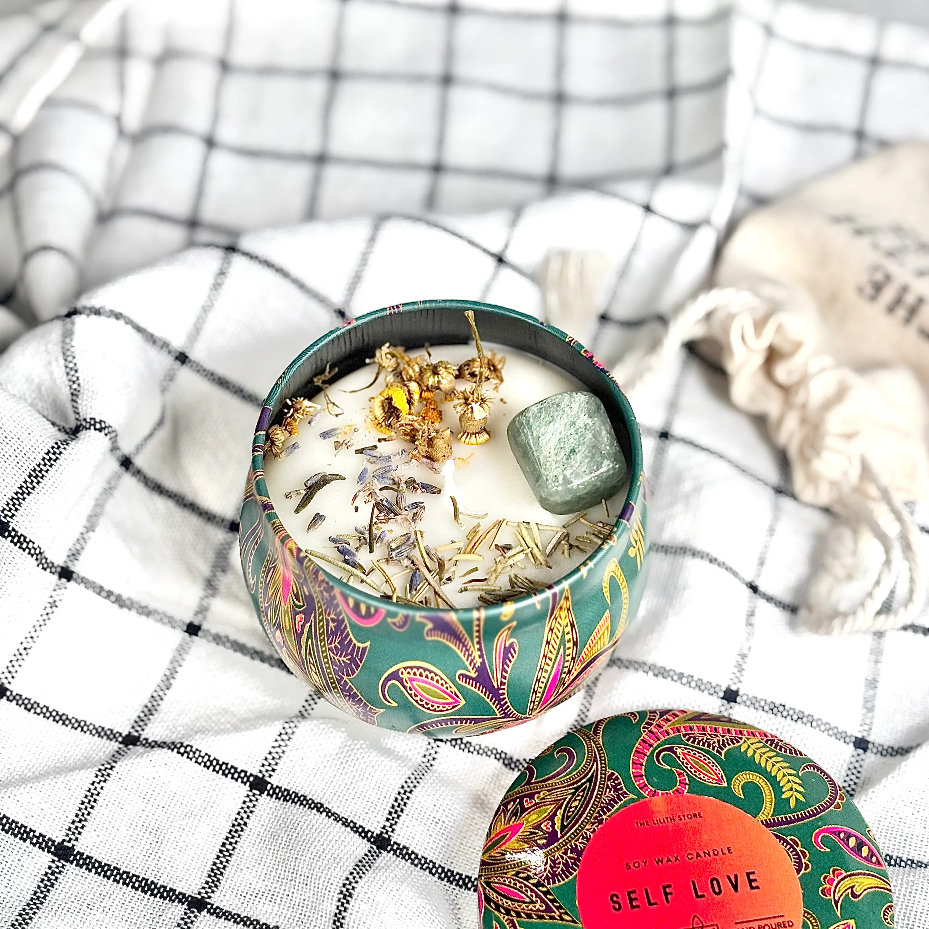 Self-Love Tin Container Soy Intention Candle - 100 g - Image 2