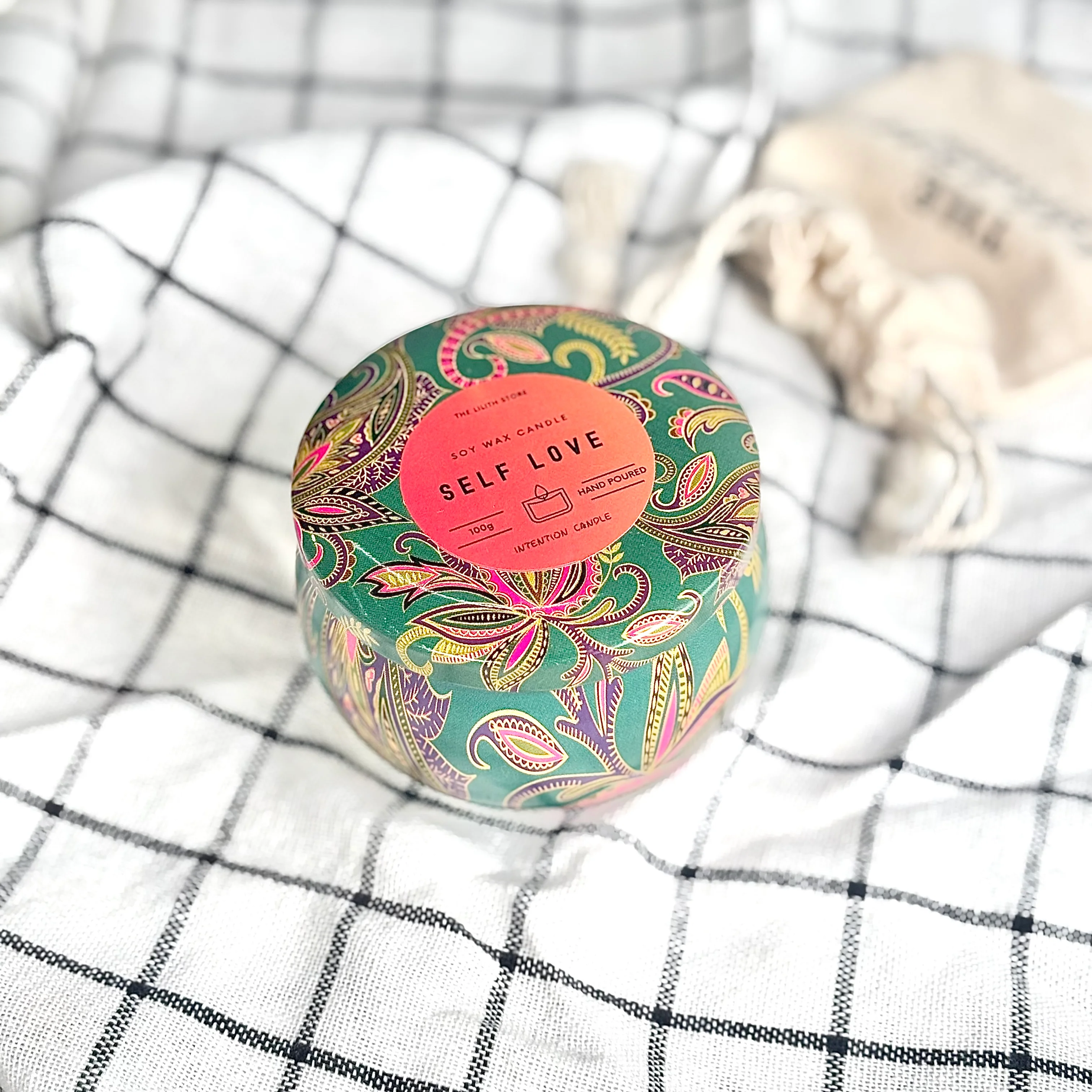 Self-Love Tin Container Soy Intention Candle - 100 g - Image 4