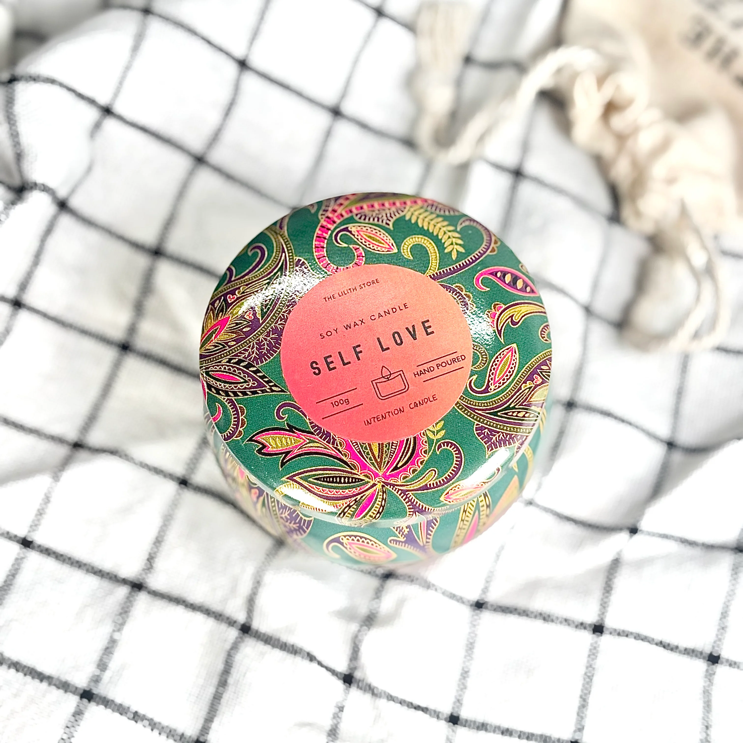 Self-Love Tin Container Soy Intention Candle - 100 g - Image 5