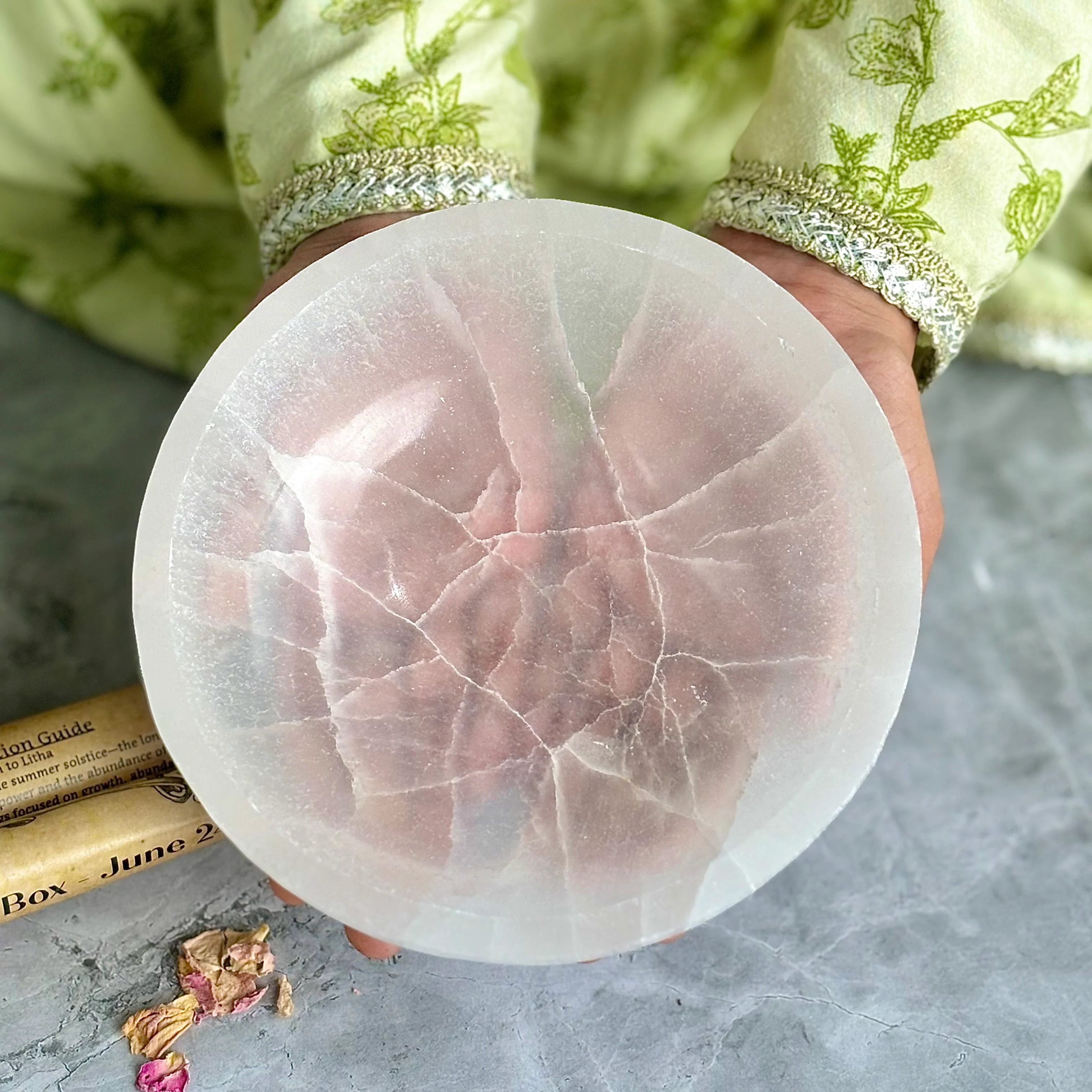 Selenite Bowl - 6 Inches (Satin Spar Selenite) | Stone for Spiritual work & Cleansing - Image 7