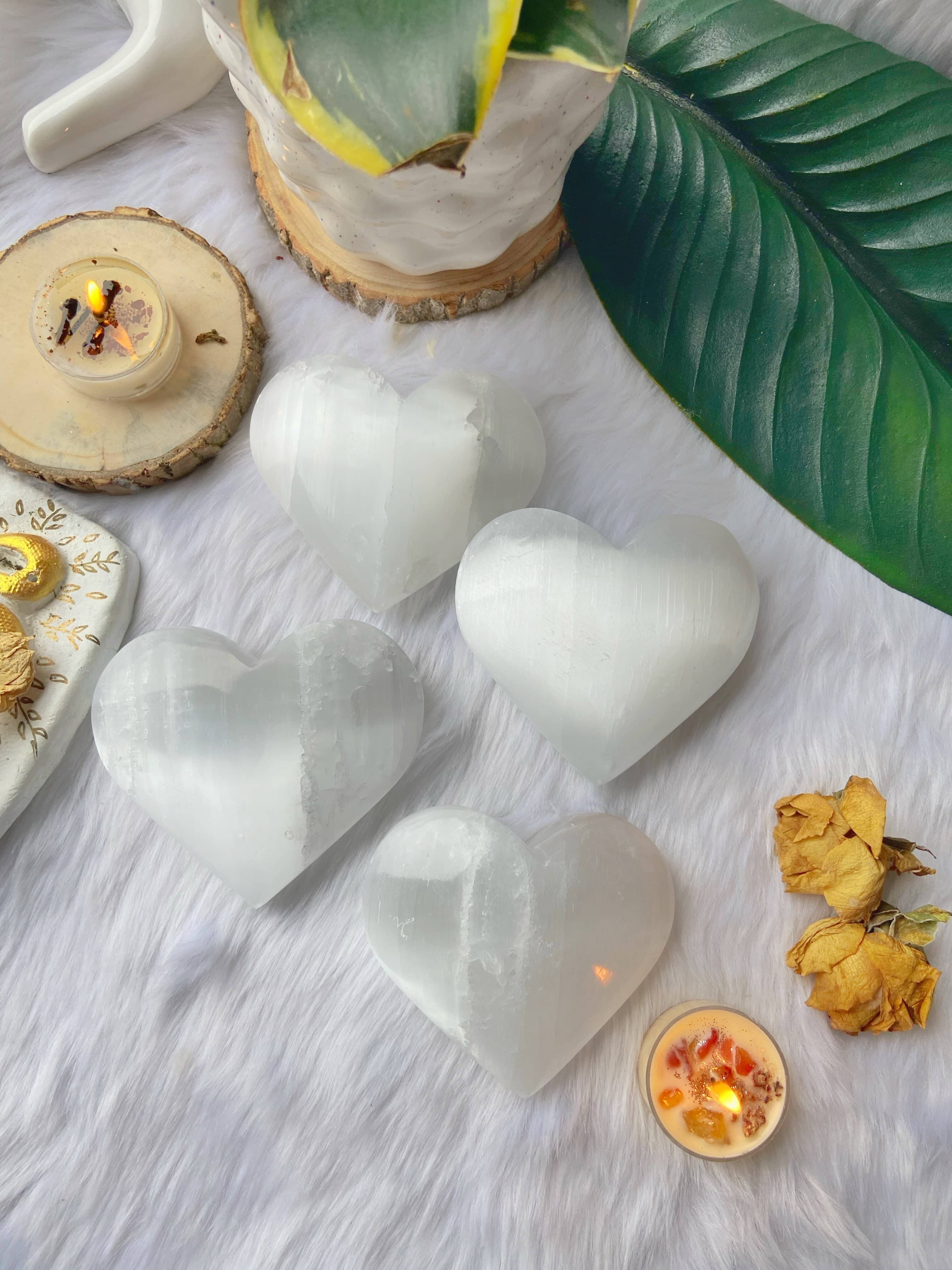 Big Selenite Heart (Satin Spar Selenite) | Stone for Spiritual work & Cleansing - Image 2