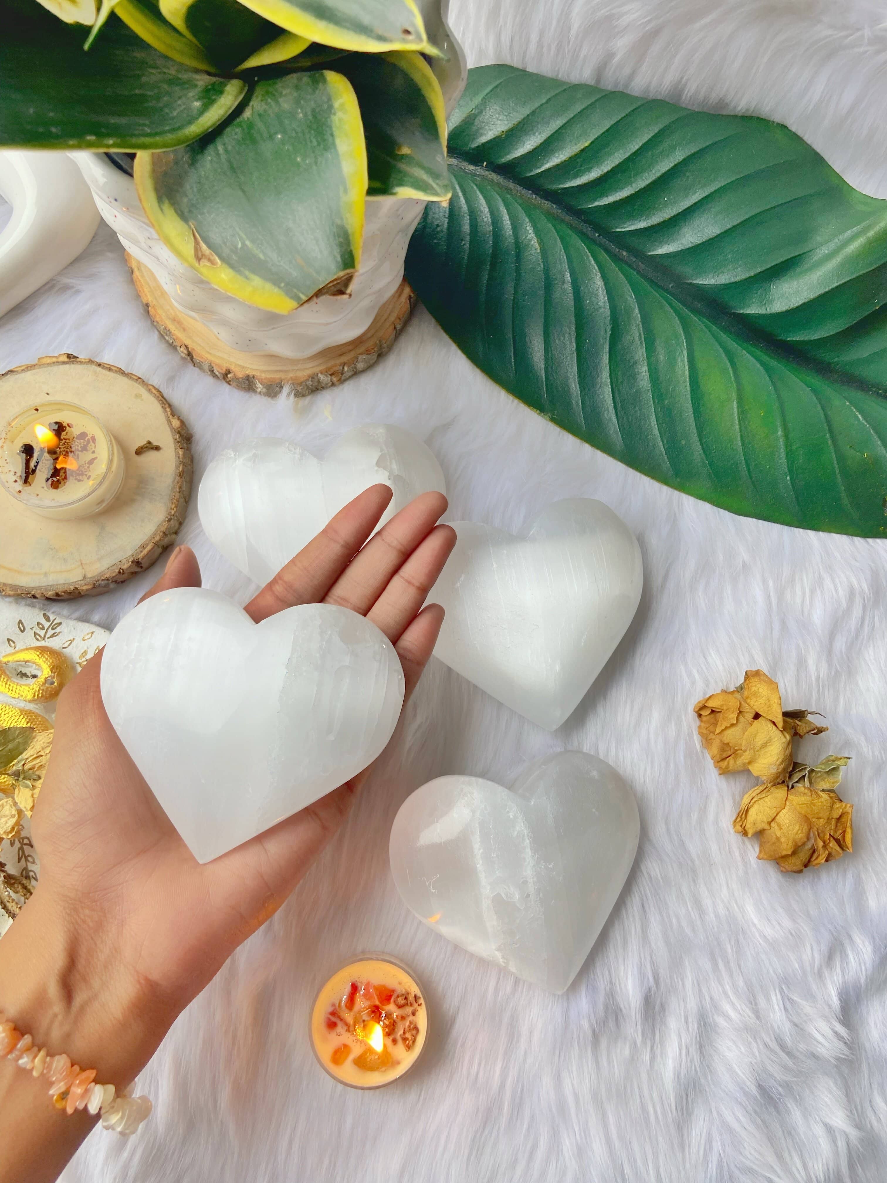 Big Selenite Heart (Satin Spar Selenite) | Stone for Spiritual work & Cleansing - Image 5