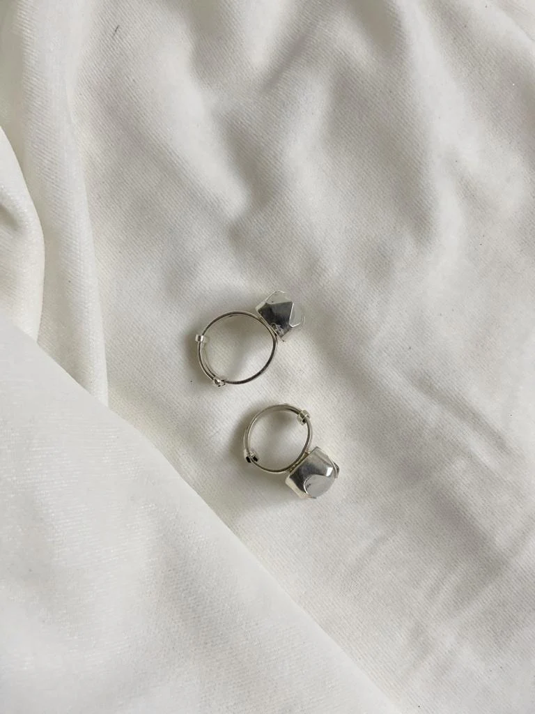 Selenite Silver Adjustable fine Silver Ring (Satin Spar Selenite) | Stone for Spiritual work & Cleansing - Image 5