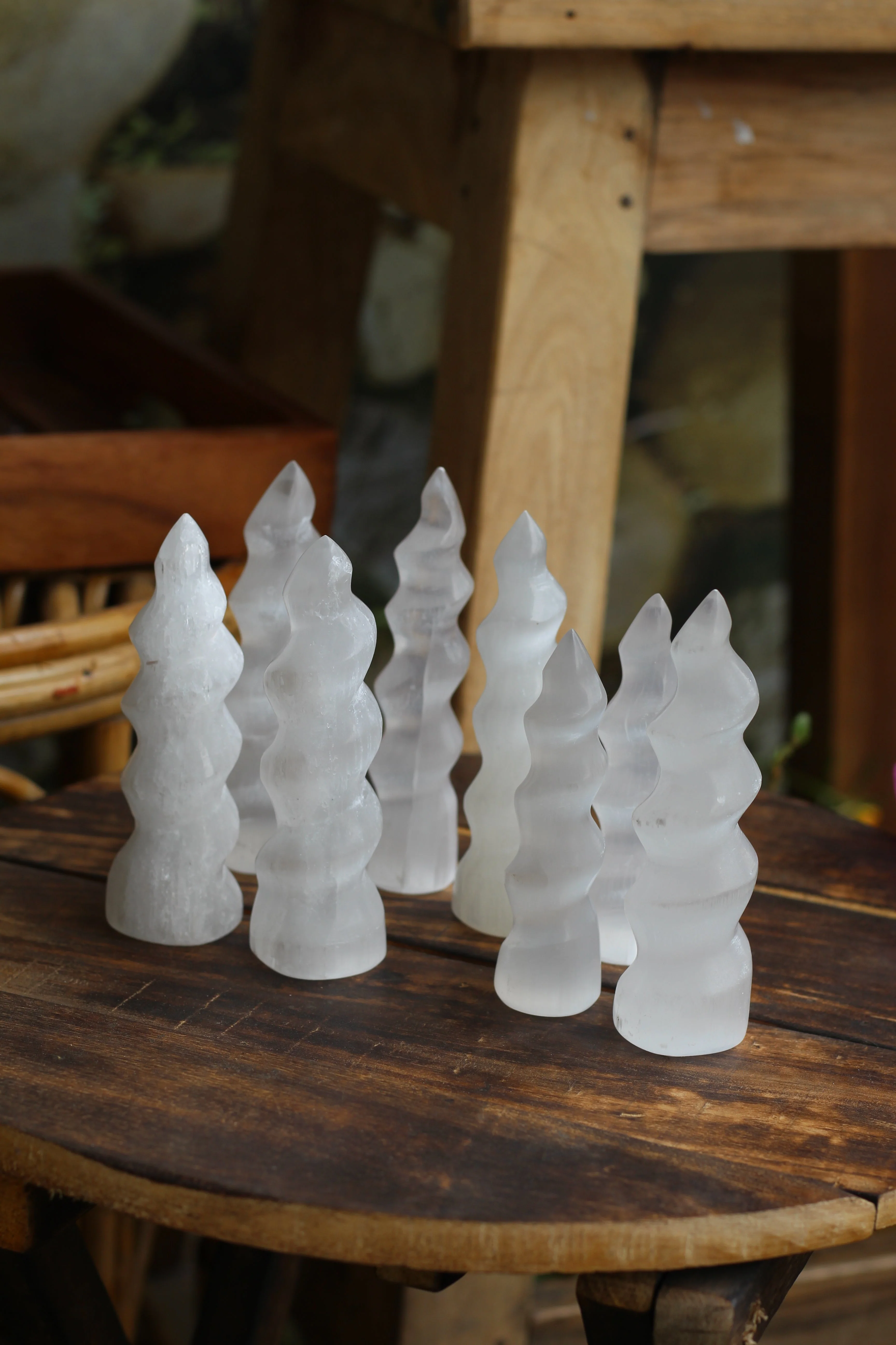 Selenite Spiral Tower (Satin Spar Selenite) | Stone for Spiritual work & Cleansing - Image 3
