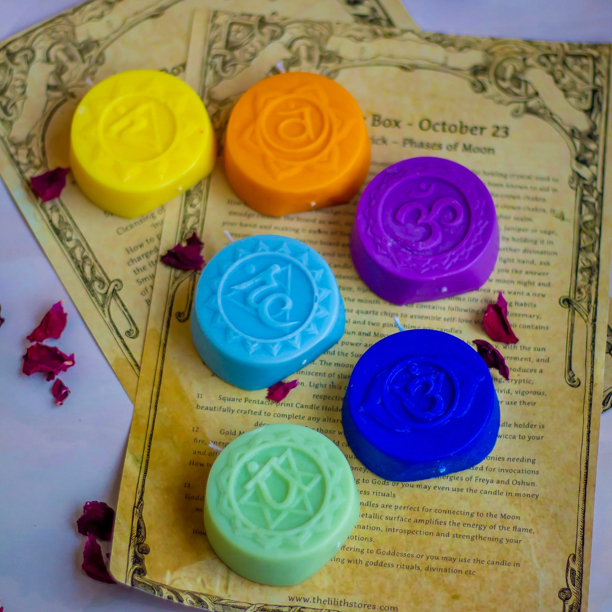 Seven Chakra Decorative Soy Candles | Set of 7