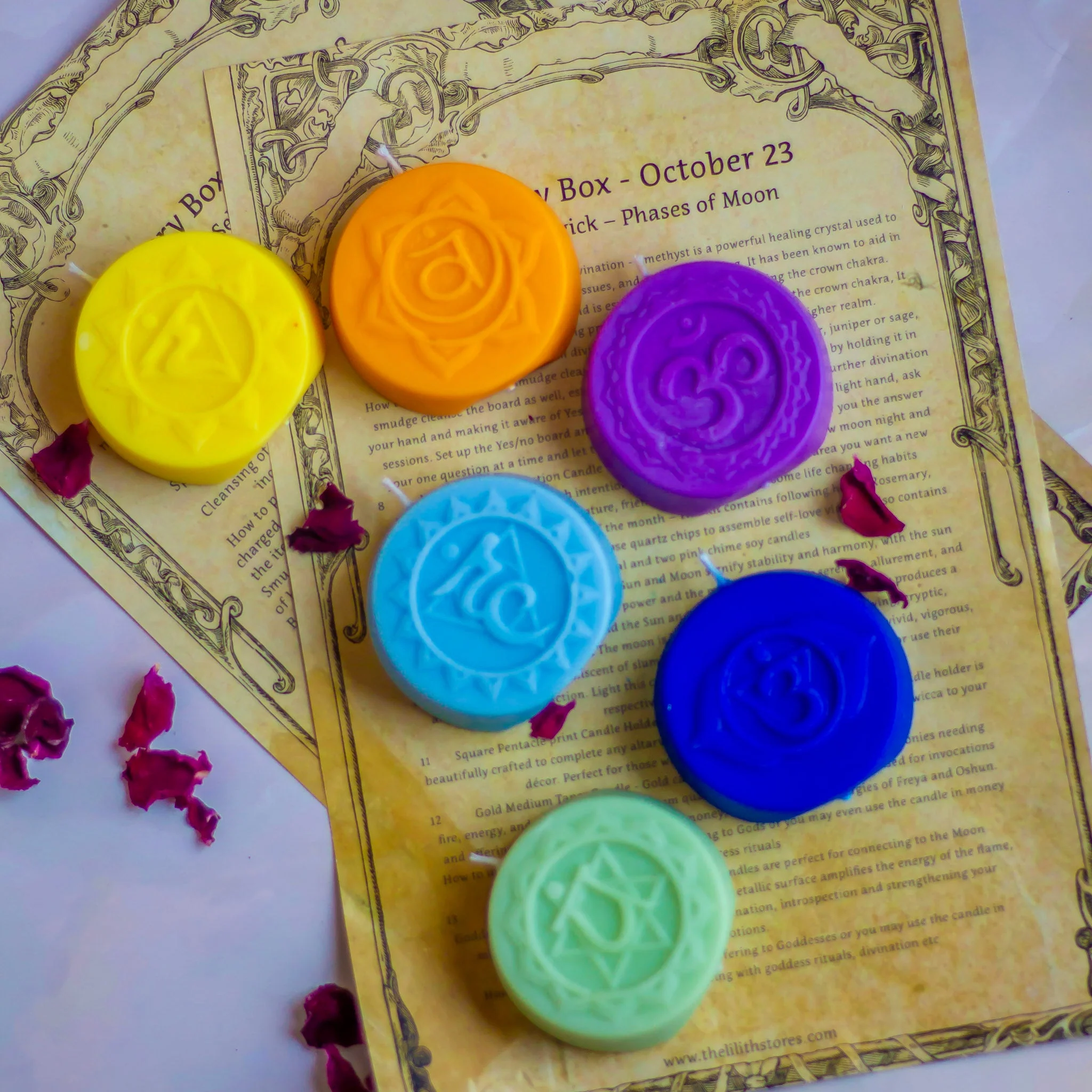 Seven Chakra Decorative Soy Candles | Set of 7 - Image 2