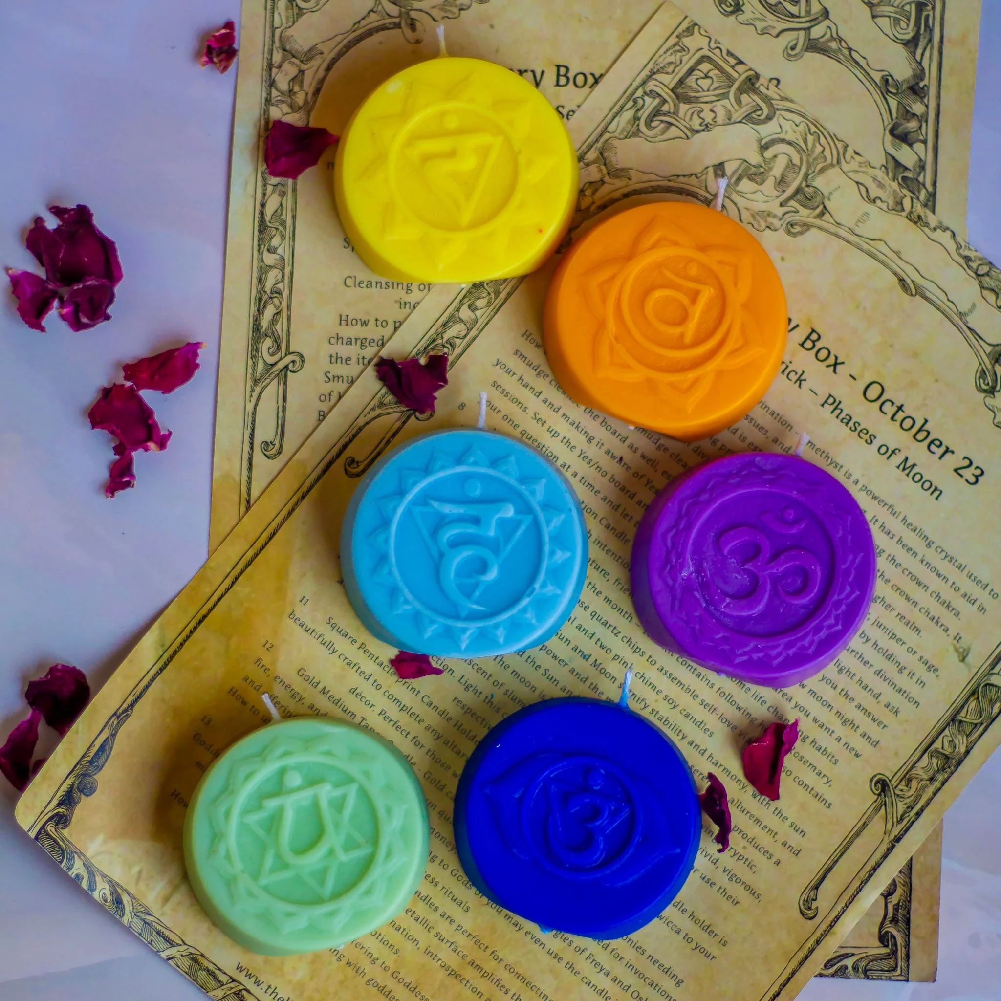 Seven Chakra Decorative Soy Candles | Set of 7 - Image 3