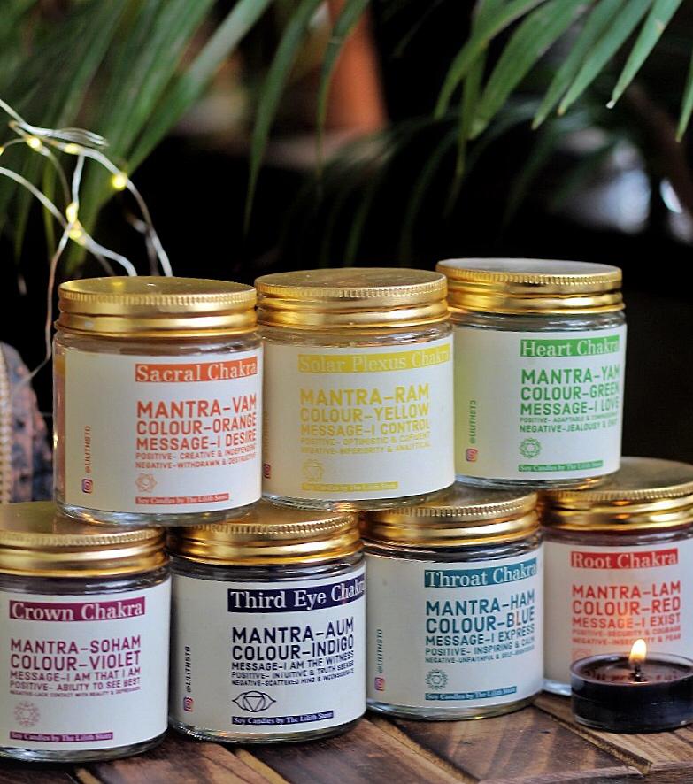 Seven Chakra Scented Candle with Crystal - Set of 7 Soy Candle - 100 g - Image 7