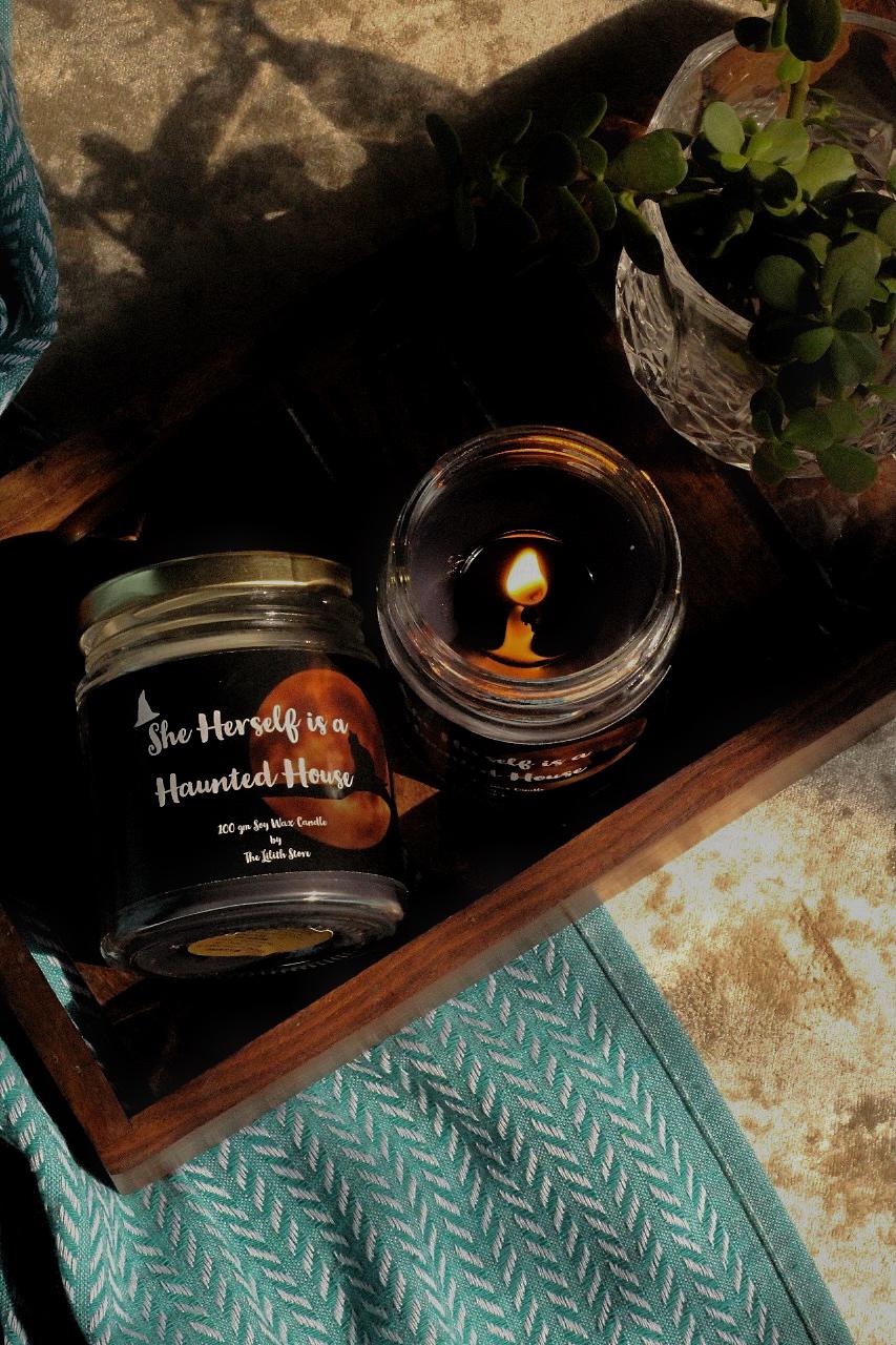 She Herself is a Haunted House Scented Candle - Image 2