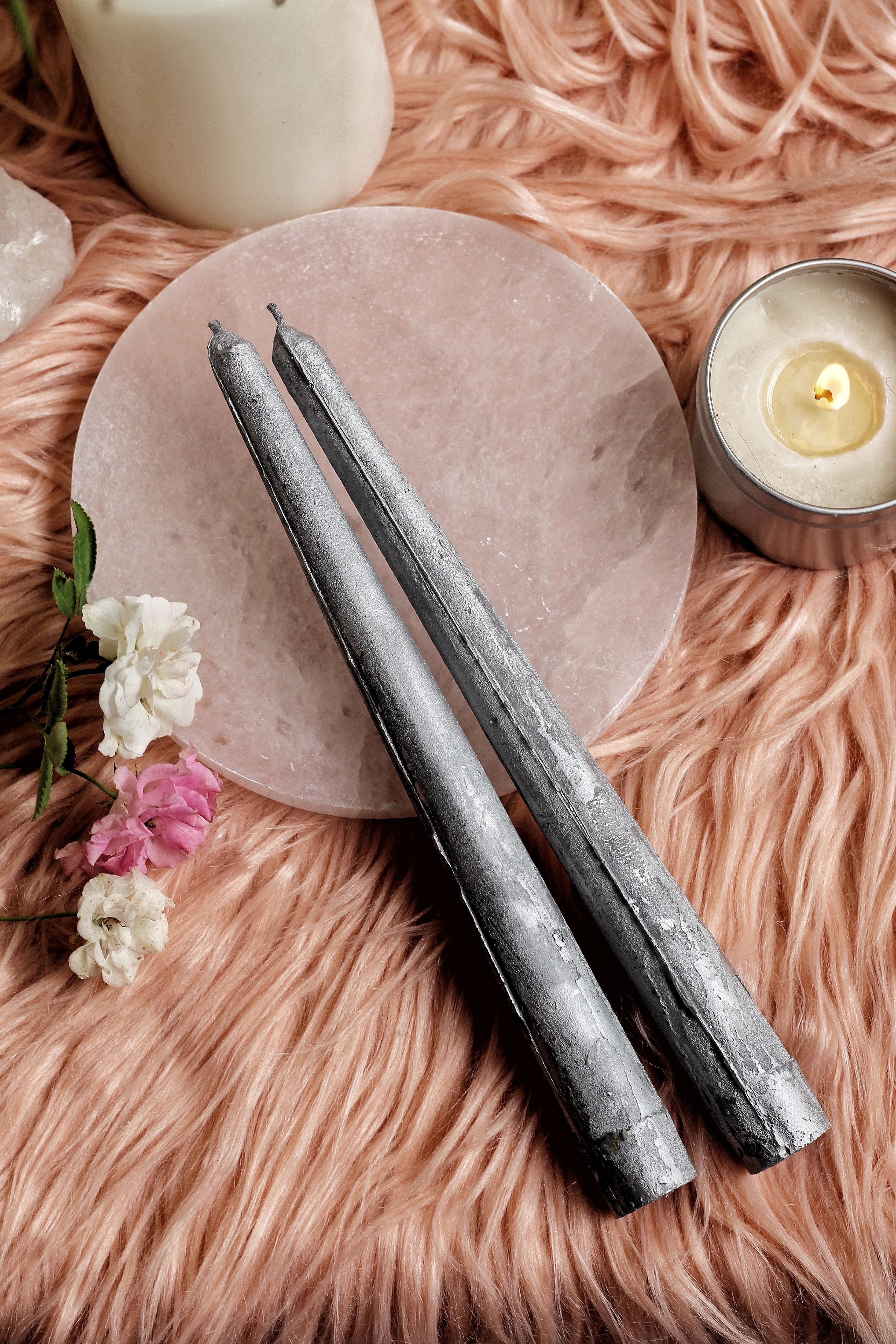 Silver Taper Candle - Set of 5 - Image 2