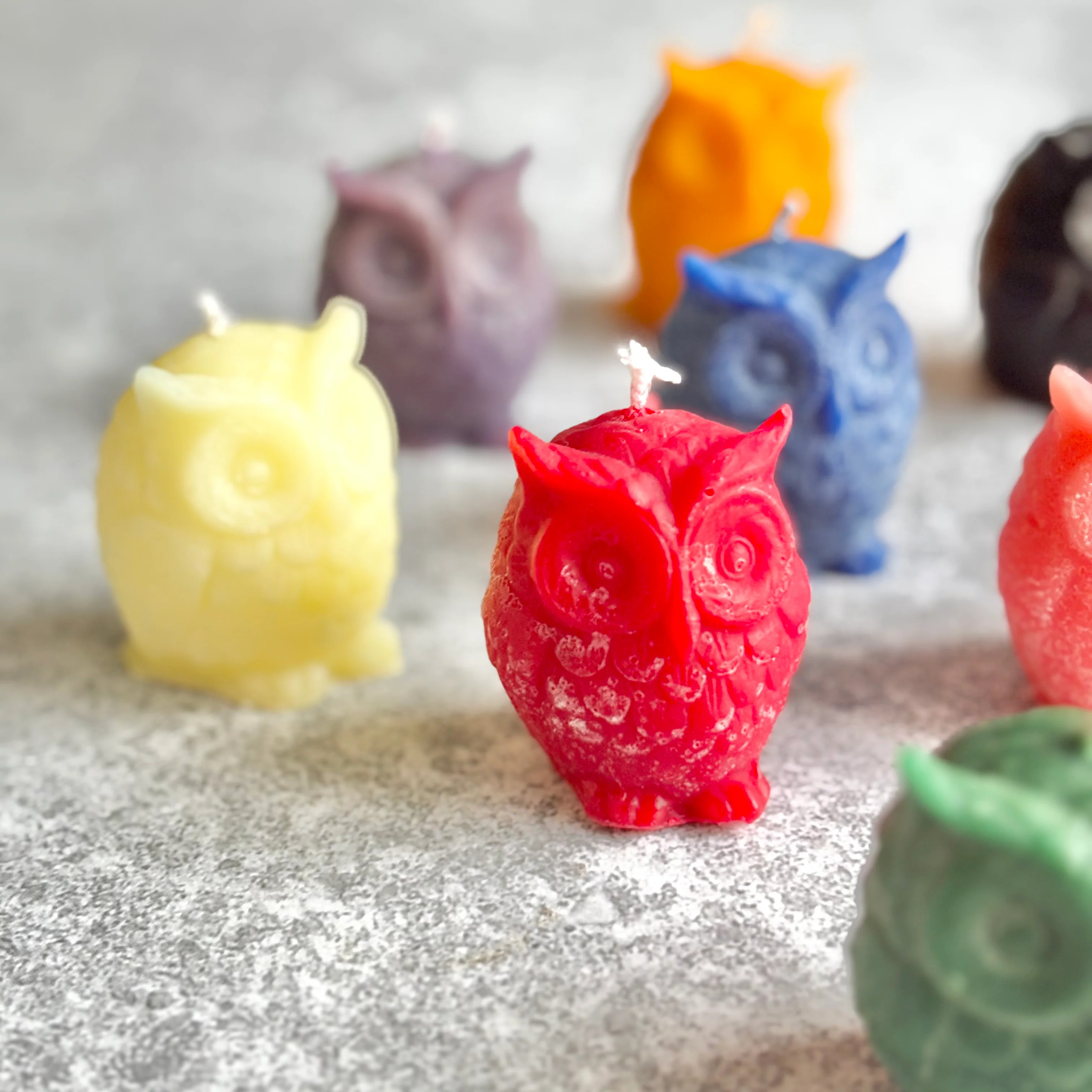 Small Owl Figurine Beeswax Candle | Colour Option Available - Image 2