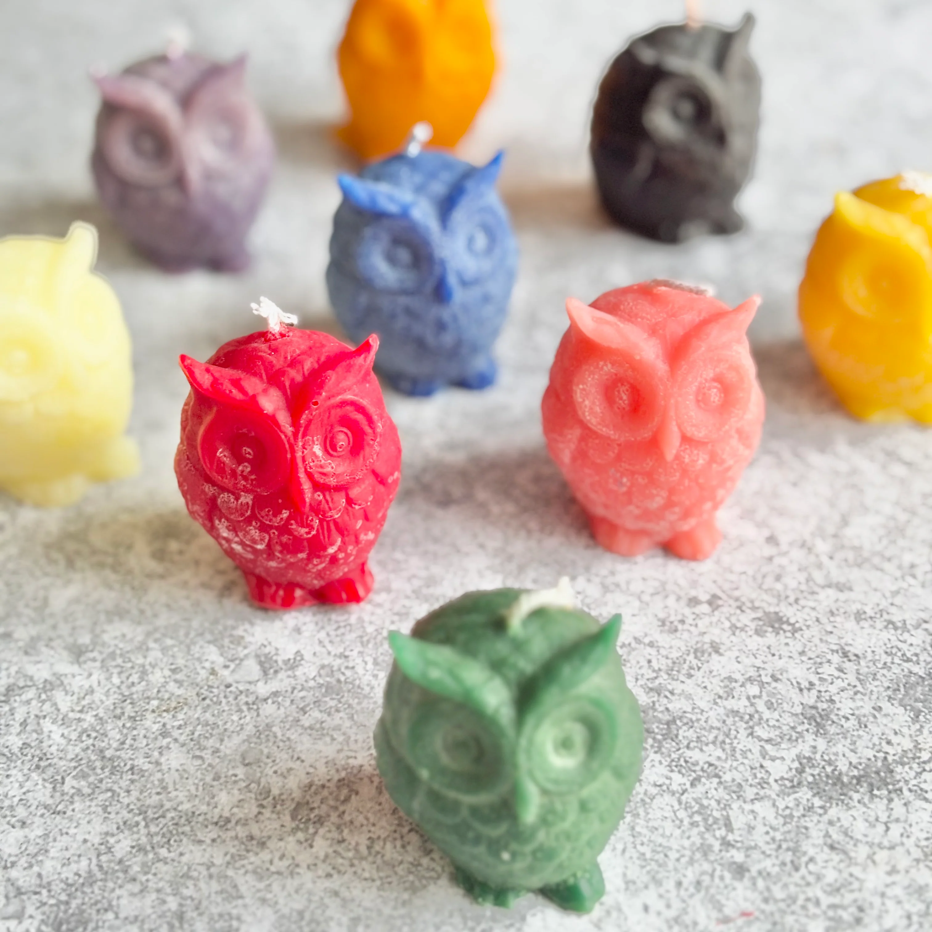 Small Owl Figurine Beeswax Candle | Colour Option Available - Image 3