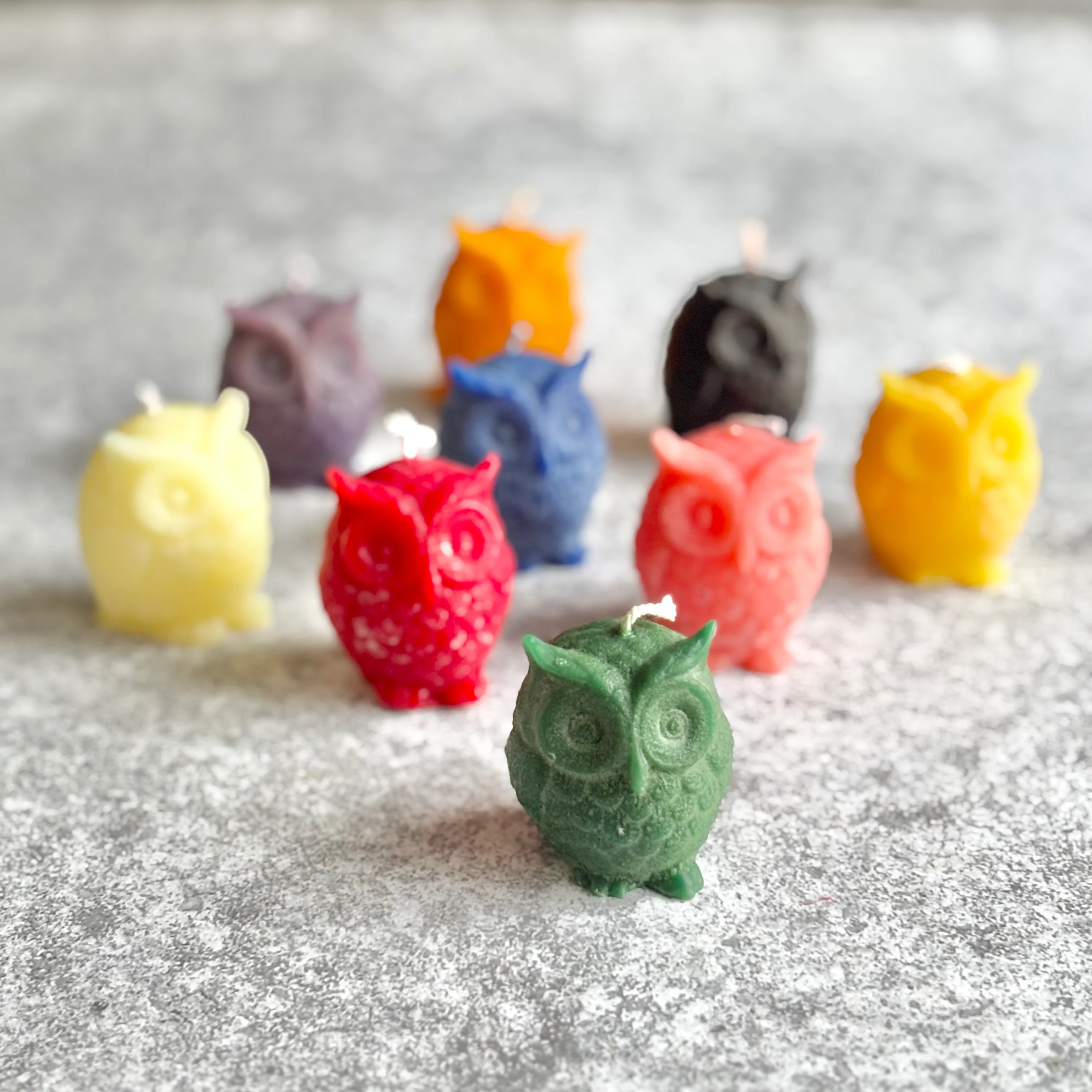 Small Owl Figurine Beeswax Candle | Colour Option Available - Image 4